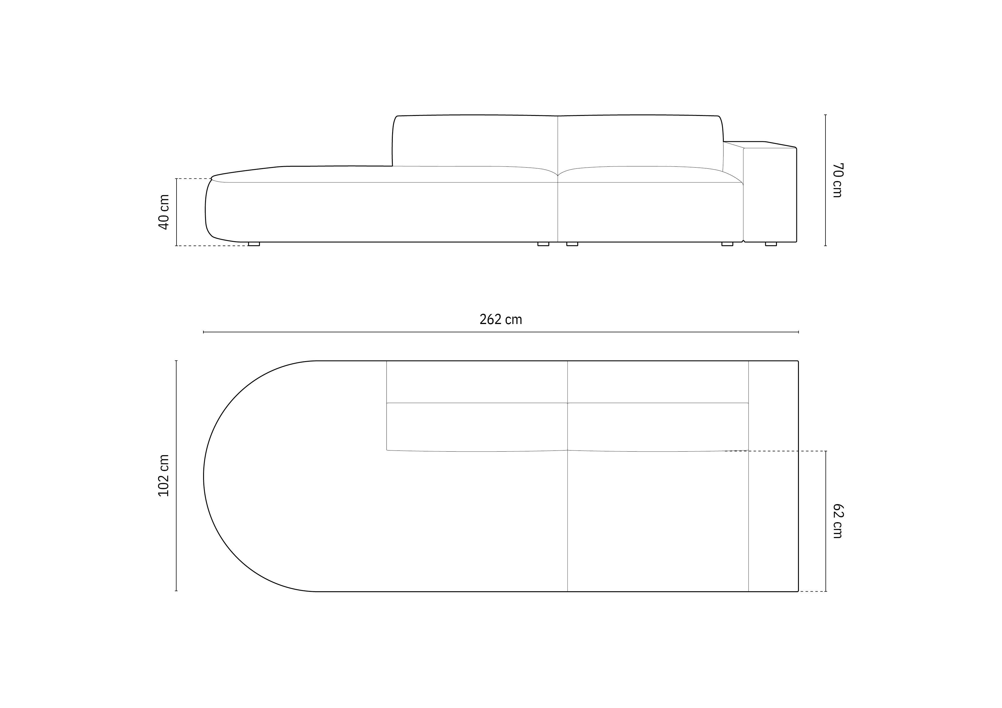 Jodie Boucle modulares Sofa open links 3 Sitzer in Dark Blue präsentiert im Onlineshop von KAQTU Design AG. L-Sofa links ist von Micadoni