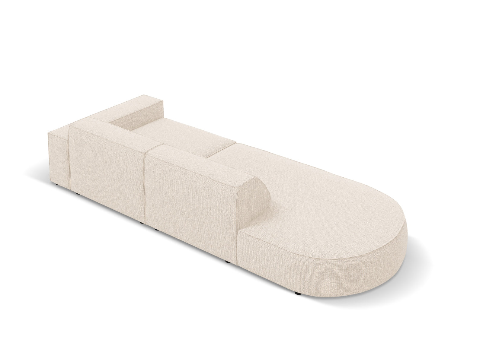 Jodie Modulares Sofa open links 3 Sitzer in Light Beige präsentiert im Onlineshop von KAQTU Design AG. L-Sofa links ist von Micadoni