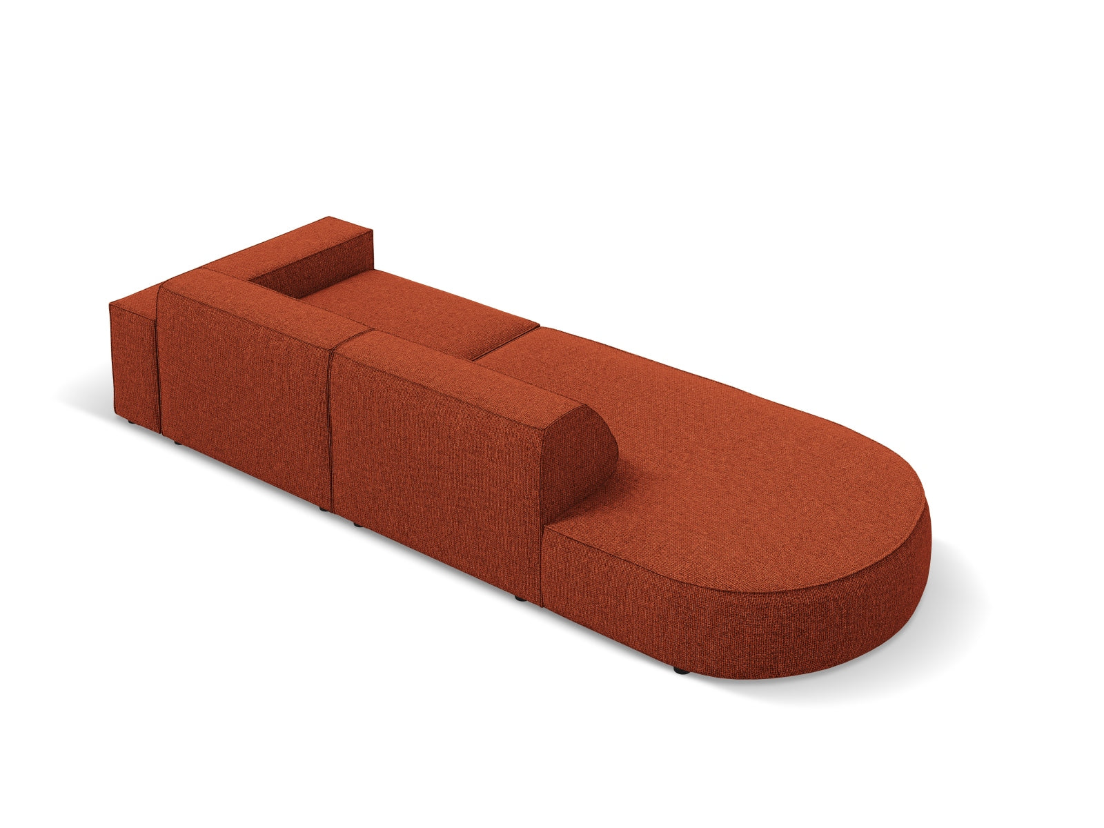 Jodie Modulares Sofa open links 3 Sitzer in Terracotta präsentiert im Onlineshop von KAQTU Design AG. L-Sofa links ist von Micadoni