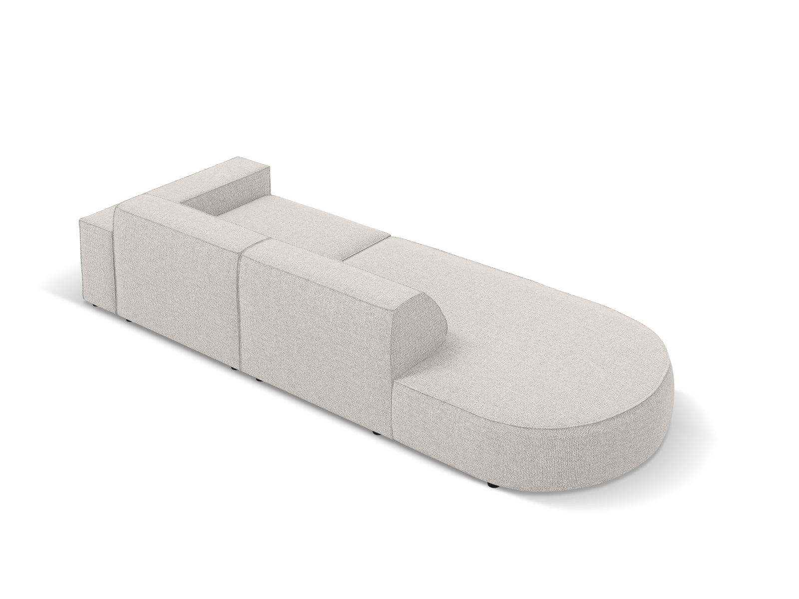 Jodie Modulares Sofa open links 3 Sitzer in Light Grey präsentiert im Onlineshop von KAQTU Design AG. L-Sofa links ist von Micadoni