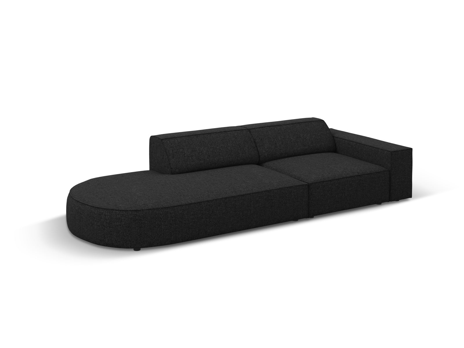 Jodie Modulares Sofa open links 3 Sitzer in Black präsentiert im Onlineshop von KAQTU Design AG. L-Sofa links ist von Micadoni