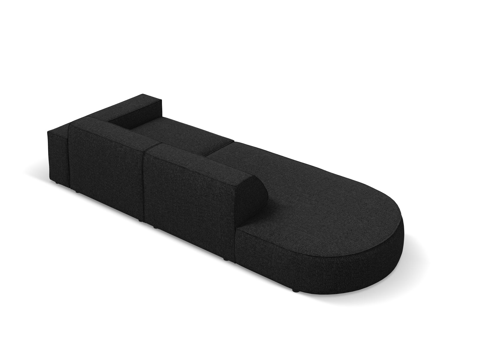 Jodie Modulares Sofa open links 3 Sitzer in Black präsentiert im Onlineshop von KAQTU Design AG. L-Sofa links ist von Micadoni