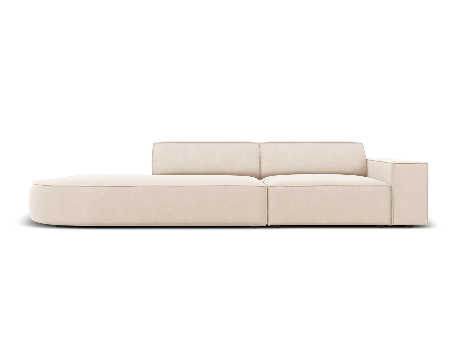 Jodie Velour modulares Sofa links 3 Sitzer in Light Beige präsentiert im Onlineshop von KAQTU Design AG. L-Sofa links ist von Micadoni