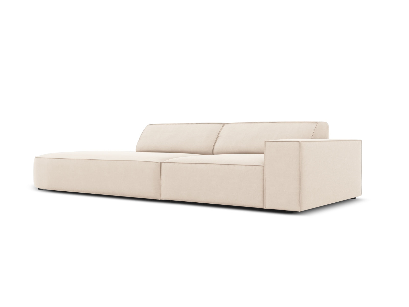 Jodie Velour modulares Sofa links 3 Sitzer in Light Beige präsentiert im Onlineshop von KAQTU Design AG. L-Sofa links ist von Micadoni