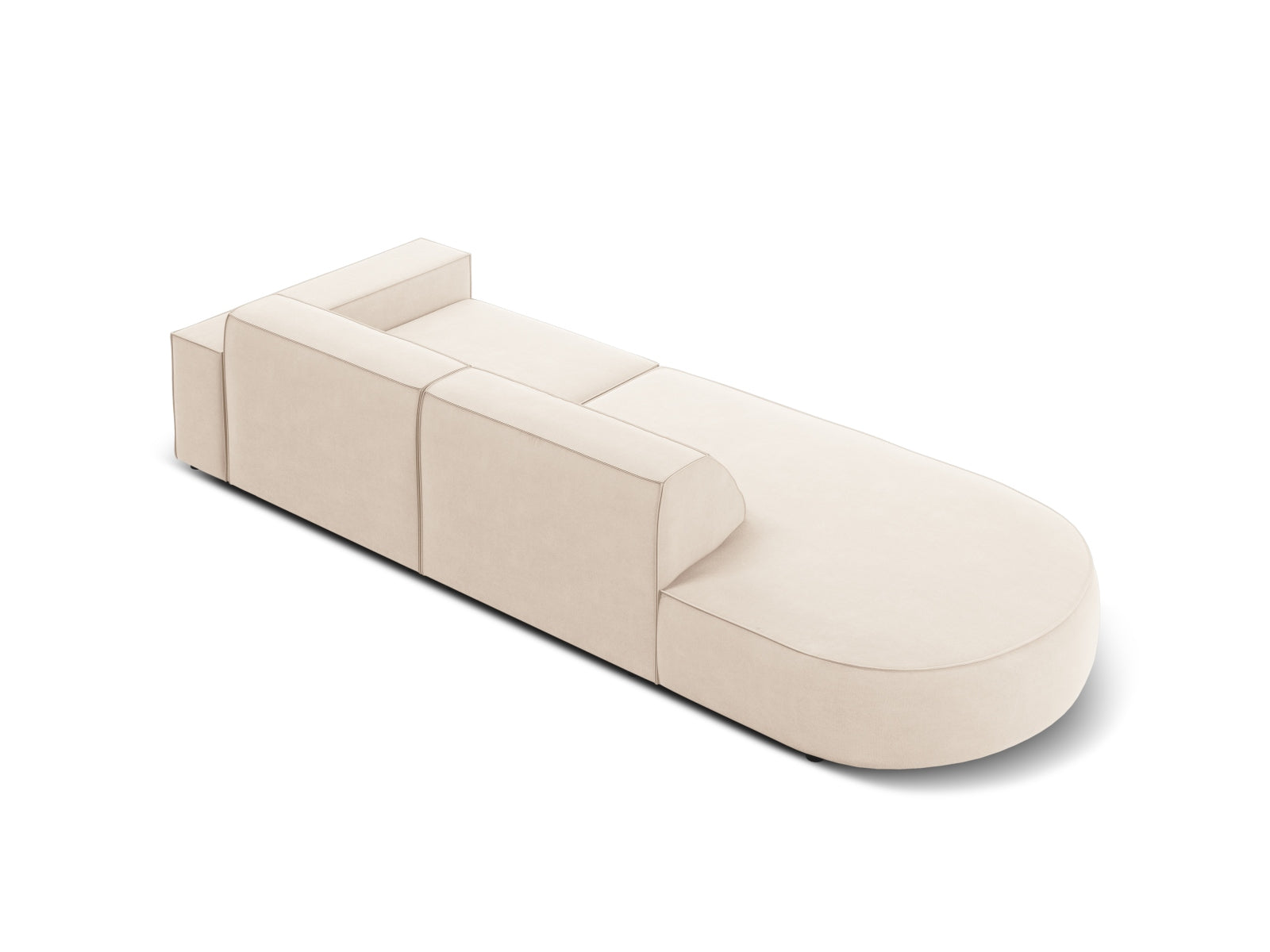 Jodie Velour modulares Sofa links 3 Sitzer in Light Beige präsentiert im Onlineshop von KAQTU Design AG. L-Sofa links ist von Micadoni