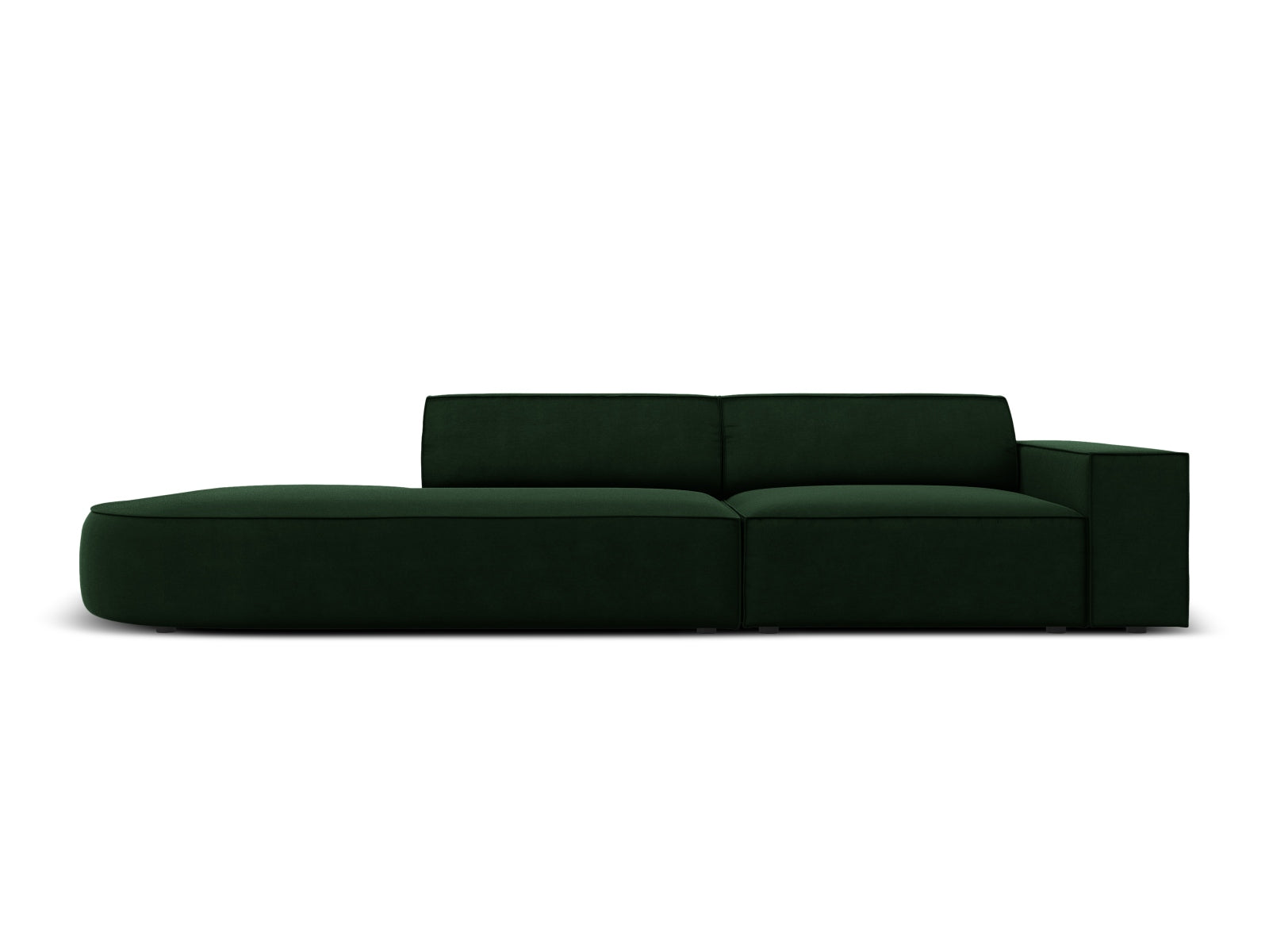 Jodie Velour modulares Sofa links 3 Sitzer in Bottle Green präsentiert im Onlineshop von KAQTU Design AG. L-Sofa links ist von Micadoni
