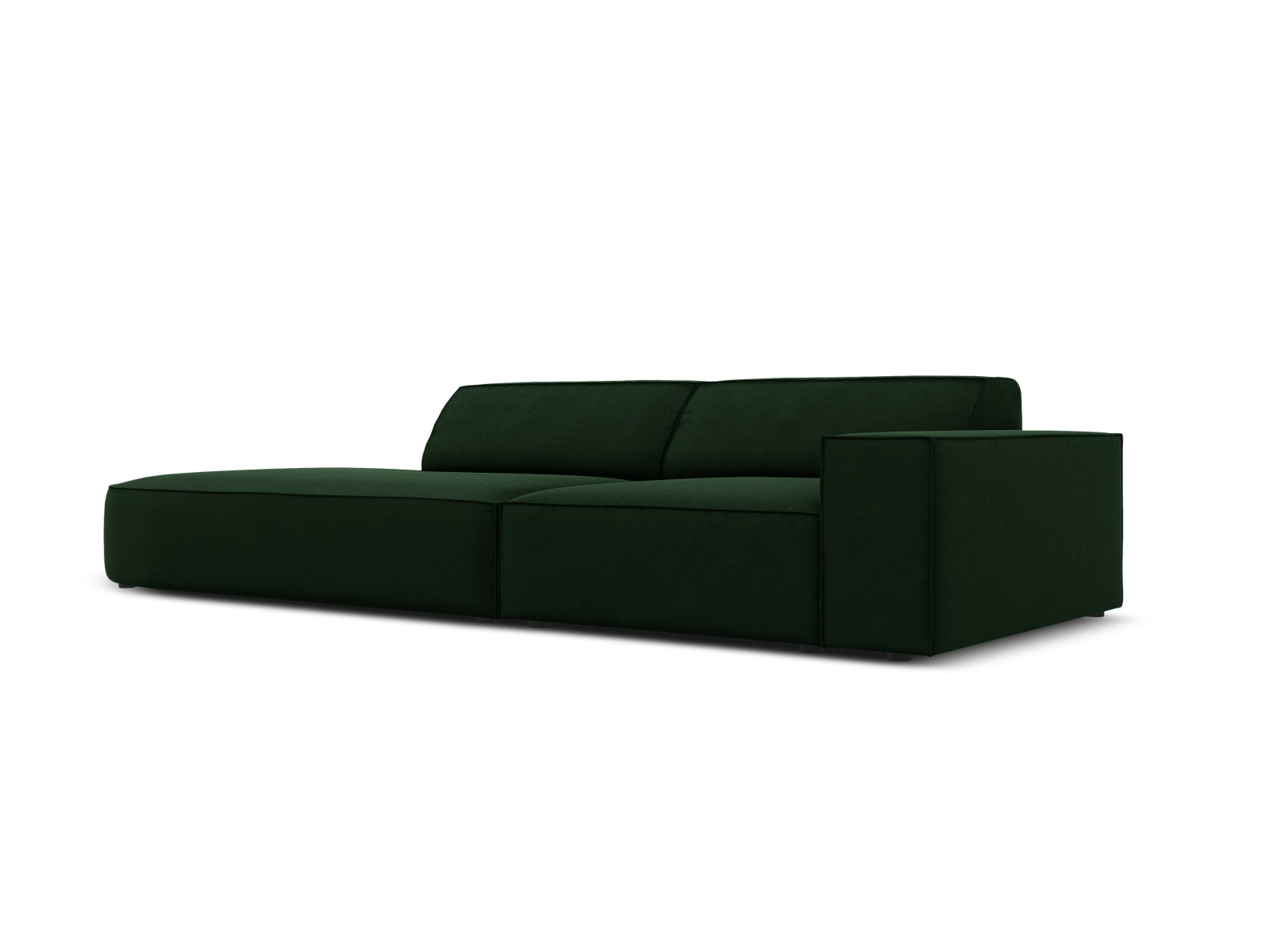 Jodie Velour modulares Sofa links 3 Sitzer in Bottle Green präsentiert im Onlineshop von KAQTU Design AG. L-Sofa links ist von Micadoni