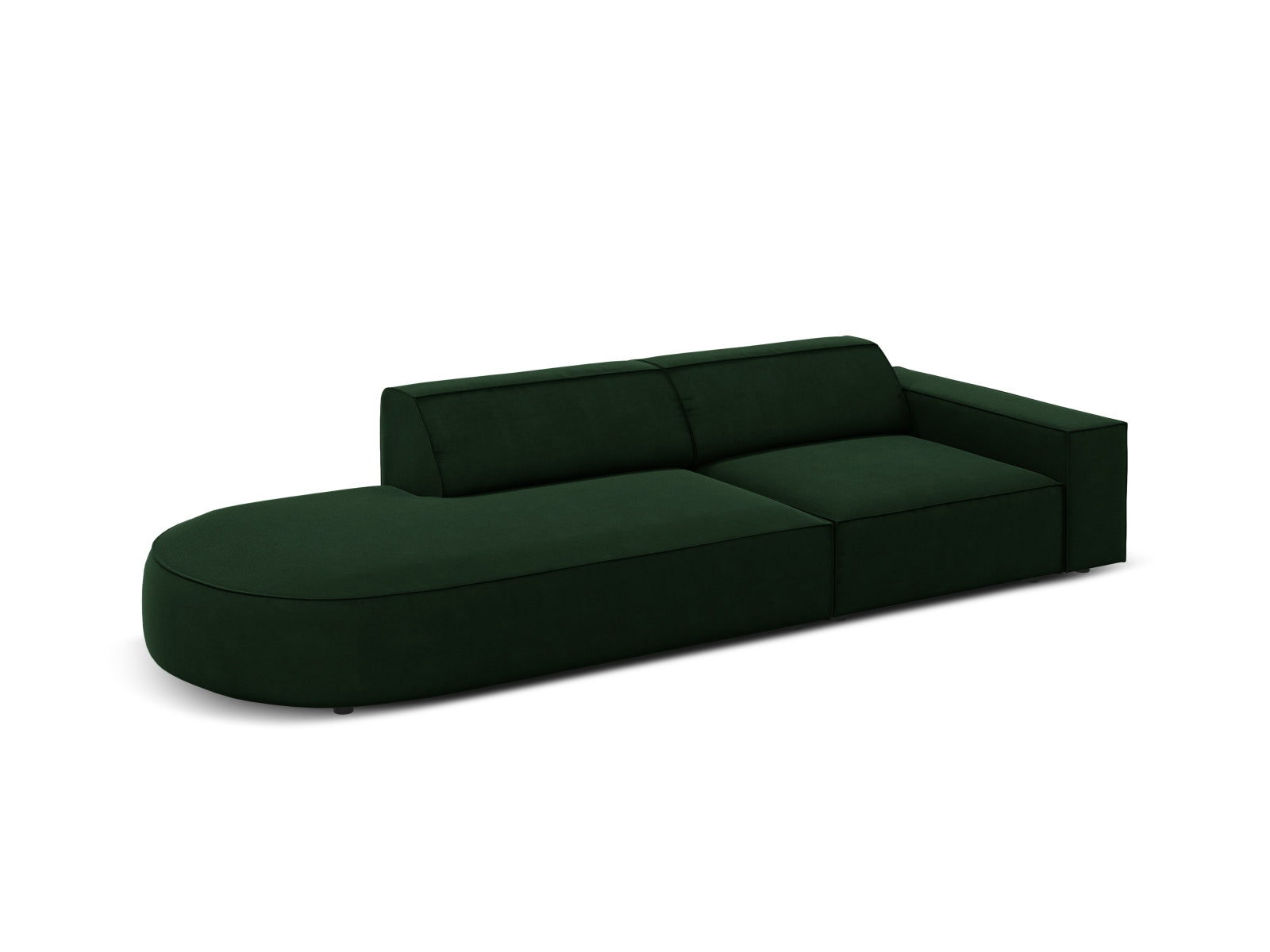 Jodie Velour modulares Sofa links 3 Sitzer in Bottle Green präsentiert im Onlineshop von KAQTU Design AG. L-Sofa links ist von Micadoni