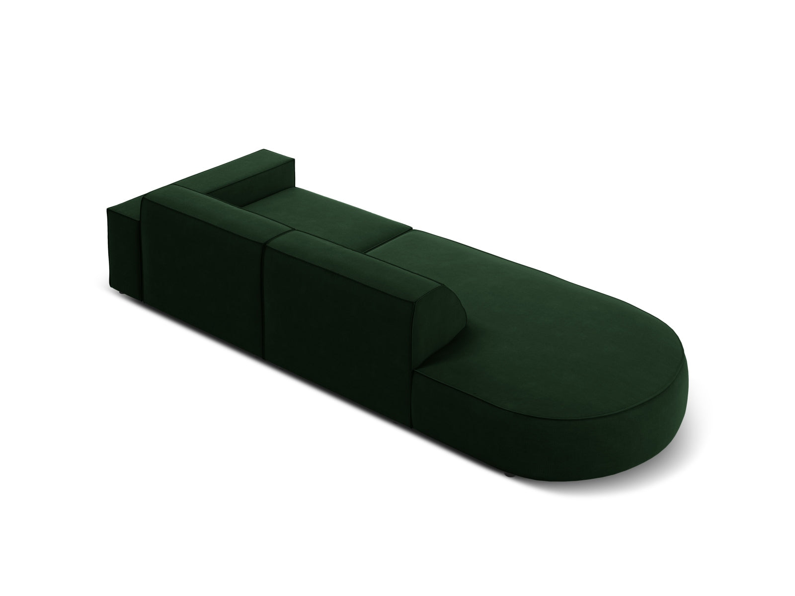 Jodie Velour modulares Sofa links 3 Sitzer in Bottle Green präsentiert im Onlineshop von KAQTU Design AG. L-Sofa links ist von Micadoni