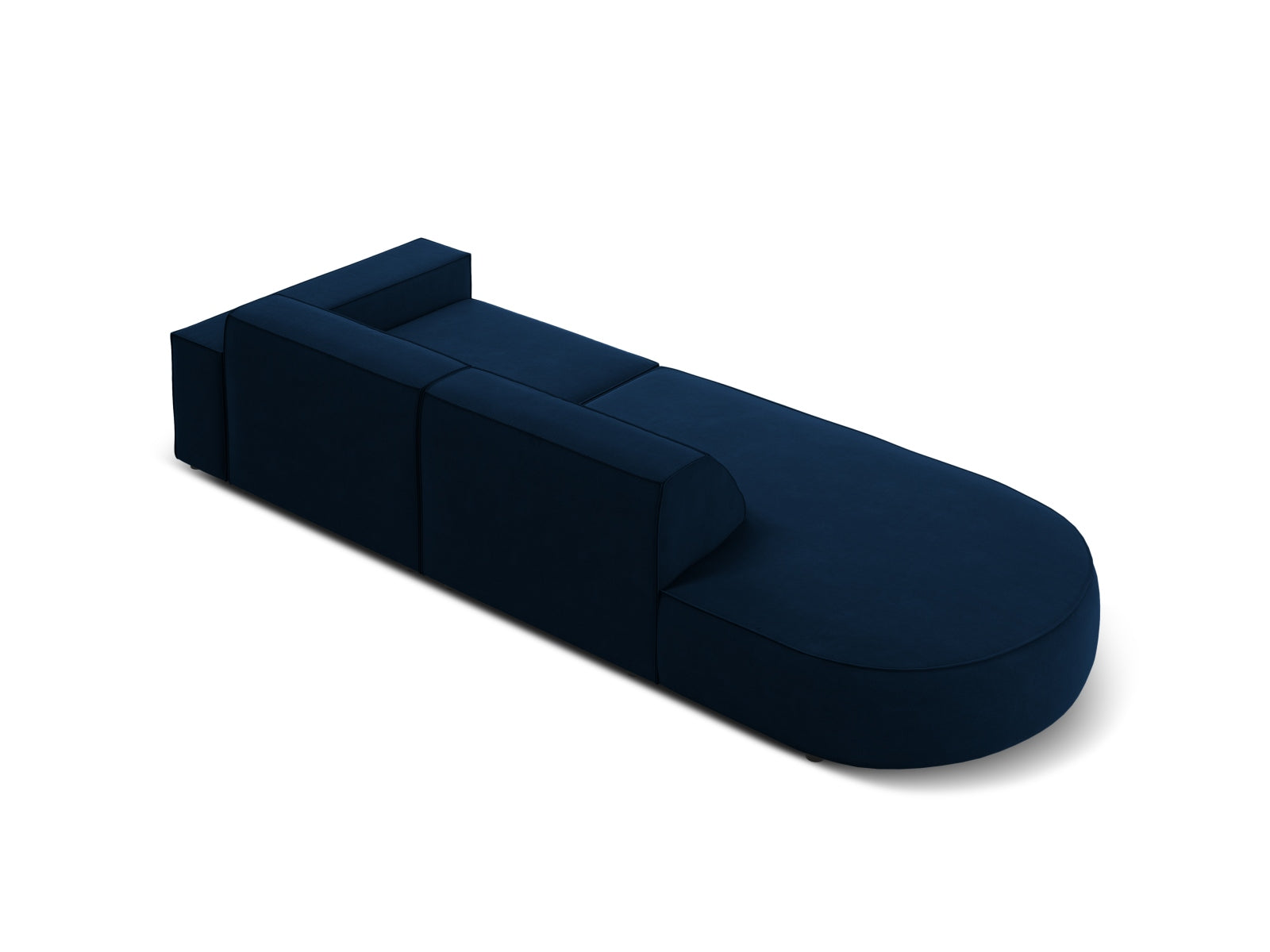 Jodie Velour modulares Sofa links 3 Sitzer in Royal Blue präsentiert im Onlineshop von KAQTU Design AG. L-Sofa links ist von Micadoni