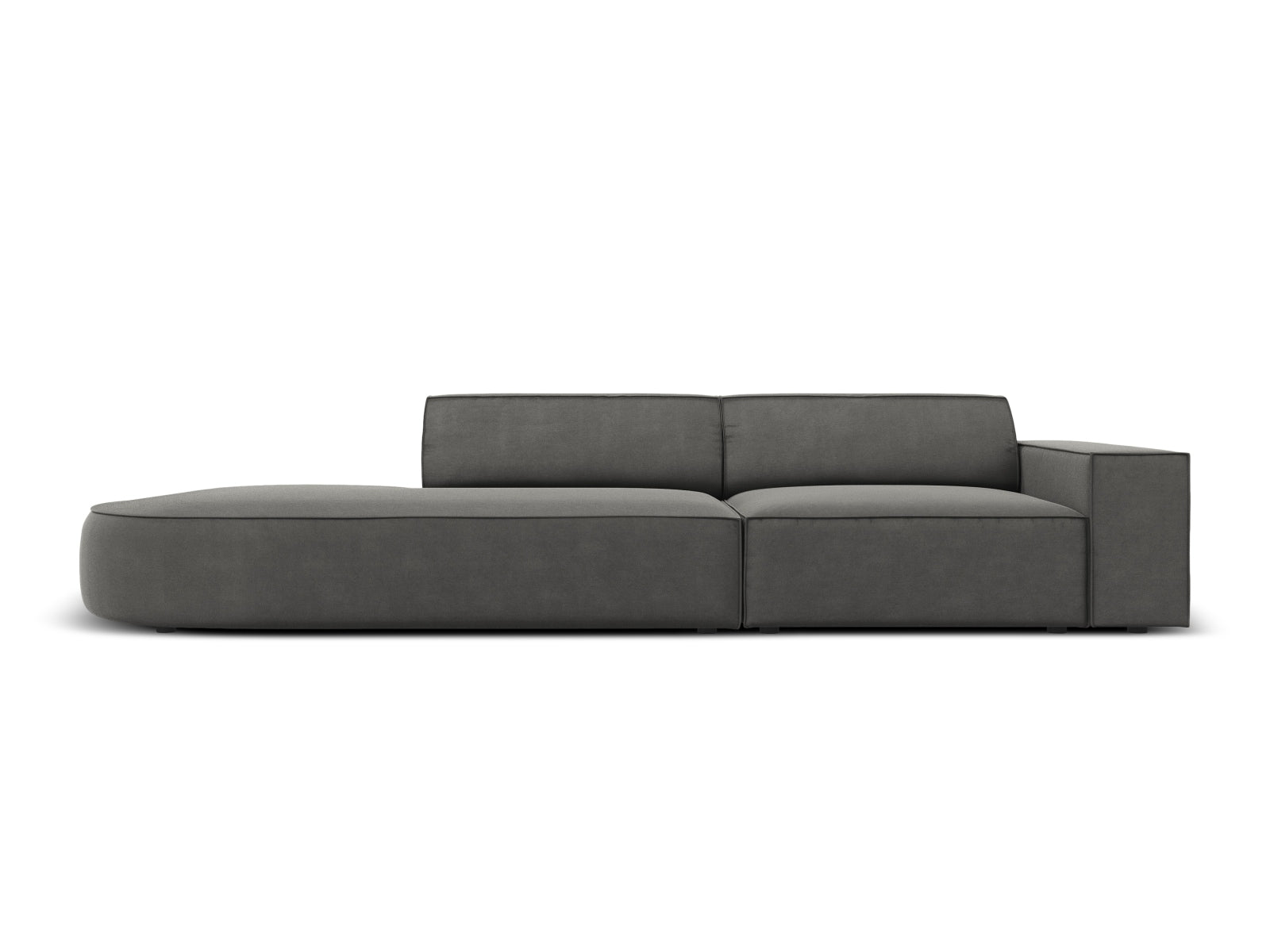 Jodie Velour modulares Sofa links 3 Sitzer in Light Grey präsentiert im Onlineshop von KAQTU Design AG. L-Sofa links ist von Micadoni