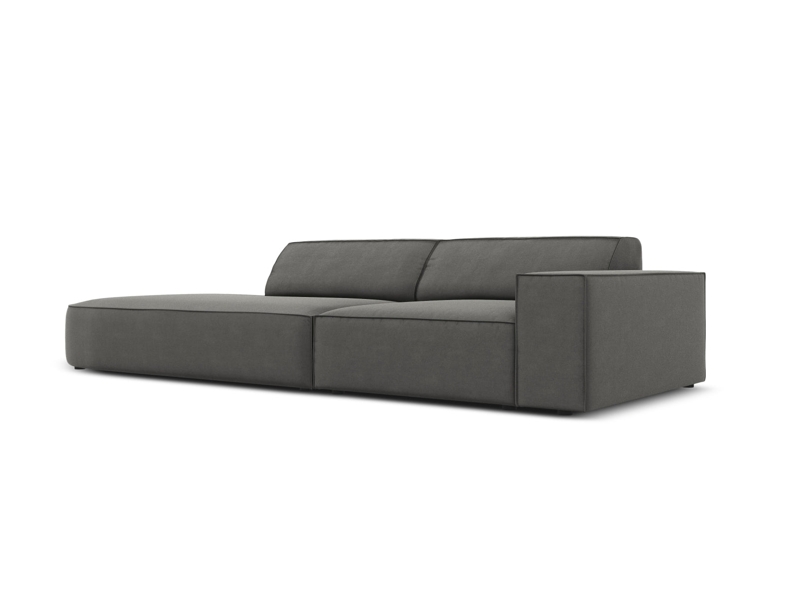 Jodie Velour modulares Sofa links 3 Sitzer in Light Grey präsentiert im Onlineshop von KAQTU Design AG. L-Sofa links ist von Micadoni