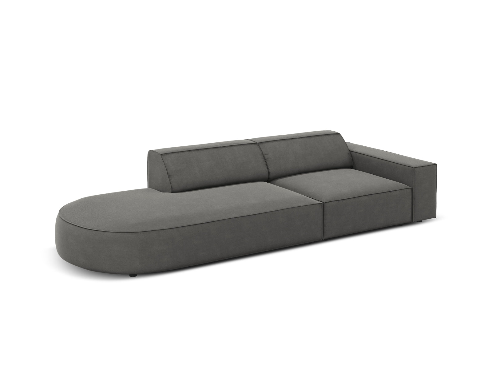 Jodie Velour modulares Sofa links 3 Sitzer in Light Grey präsentiert im Onlineshop von KAQTU Design AG. L-Sofa links ist von Micadoni