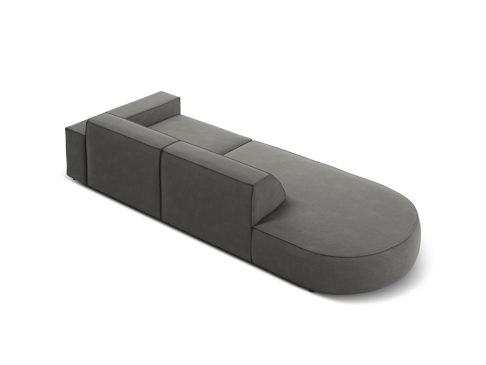 Jodie Velour modulares Sofa links 3 Sitzer in Light Grey präsentiert im Onlineshop von KAQTU Design AG. L-Sofa links ist von Micadoni