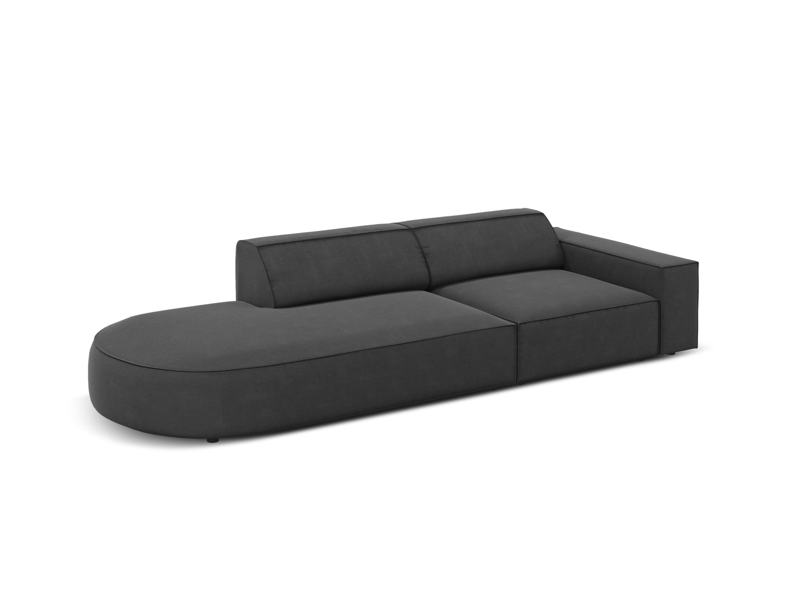 Jodie Velour modulares Sofa links 3 Sitzer in Grey präsentiert im Onlineshop von KAQTU Design AG. L-Sofa links ist von Micadoni