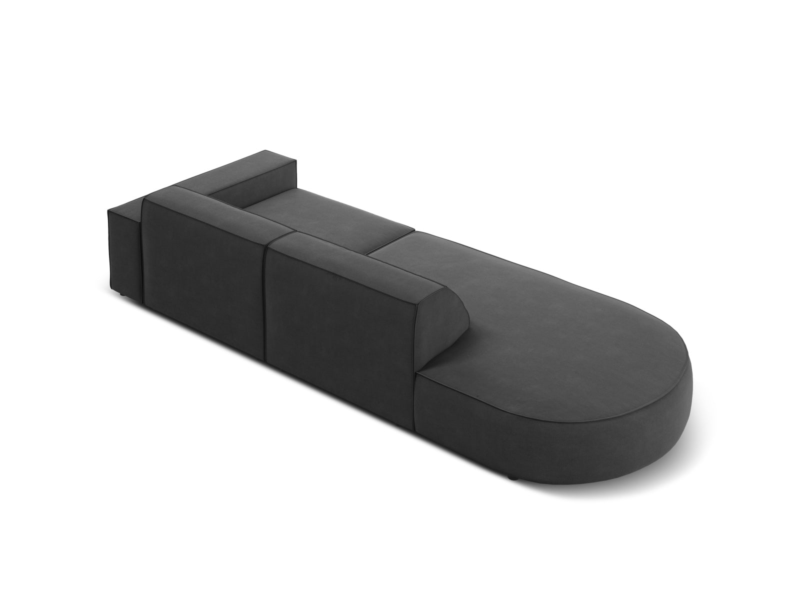 Jodie Velour modulares Sofa links 3 Sitzer in Grey präsentiert im Onlineshop von KAQTU Design AG. L-Sofa links ist von Micadoni
