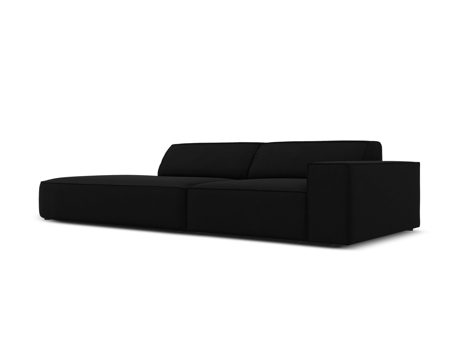 Jodie Velour modulares Sofa links 3 Sitzer in Black präsentiert im Onlineshop von KAQTU Design AG. L-Sofa links ist von Micadoni