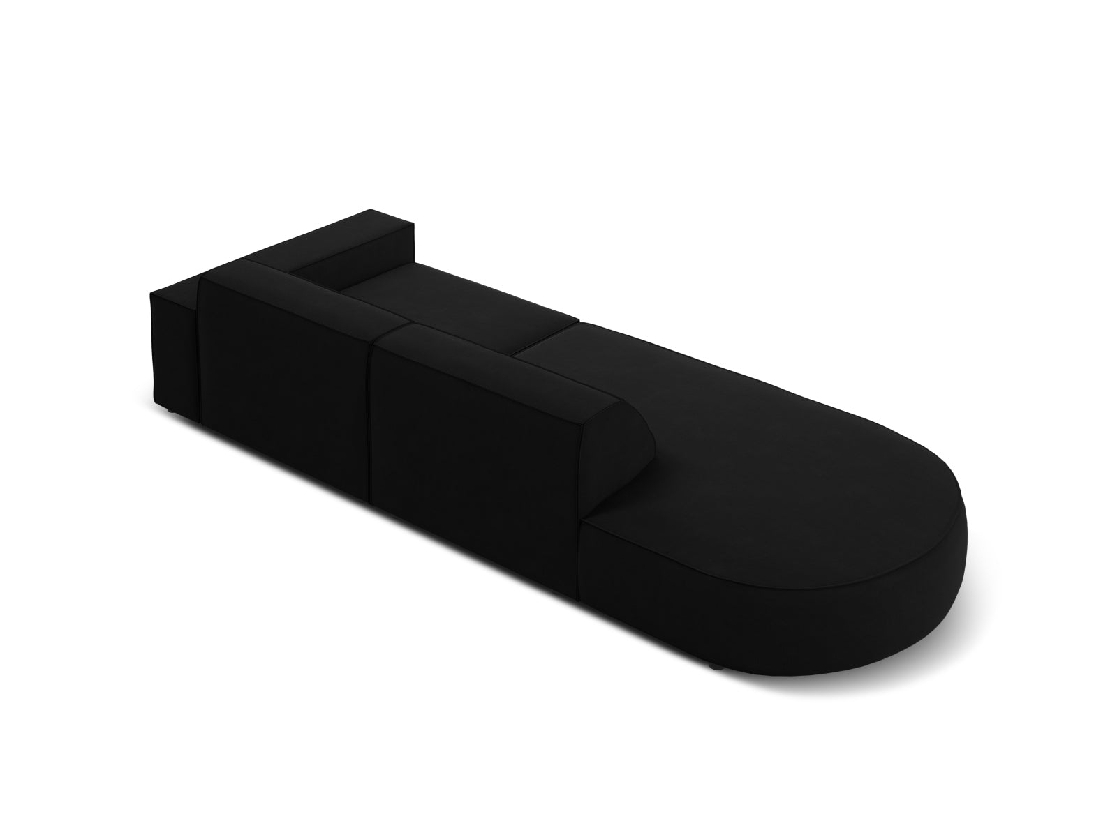 Jodie Velour modulares Sofa links 3 Sitzer in Black präsentiert im Onlineshop von KAQTU Design AG. L-Sofa links ist von Micadoni