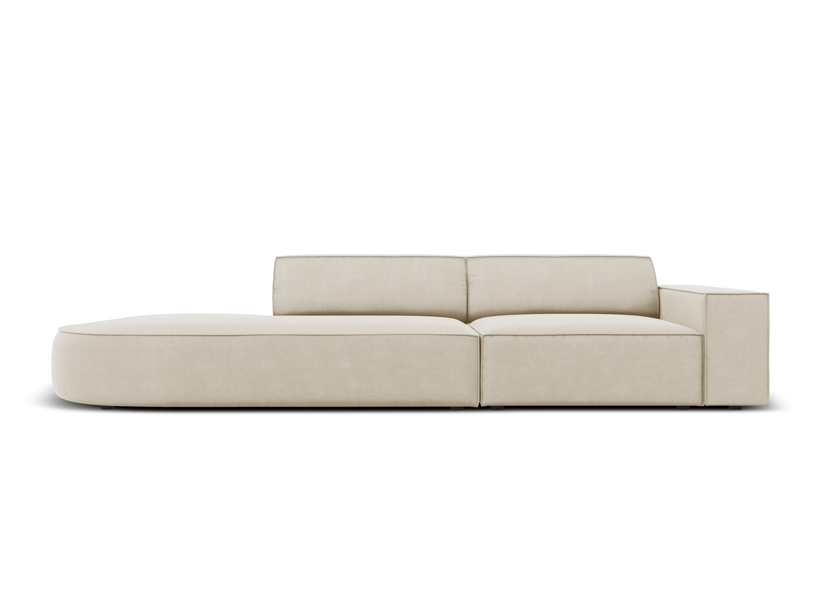 Jodie Velour modulares Sofa links 3 Sitzer in Dark Beige präsentiert im Onlineshop von KAQTU Design AG. L-Sofa links ist von Micadoni