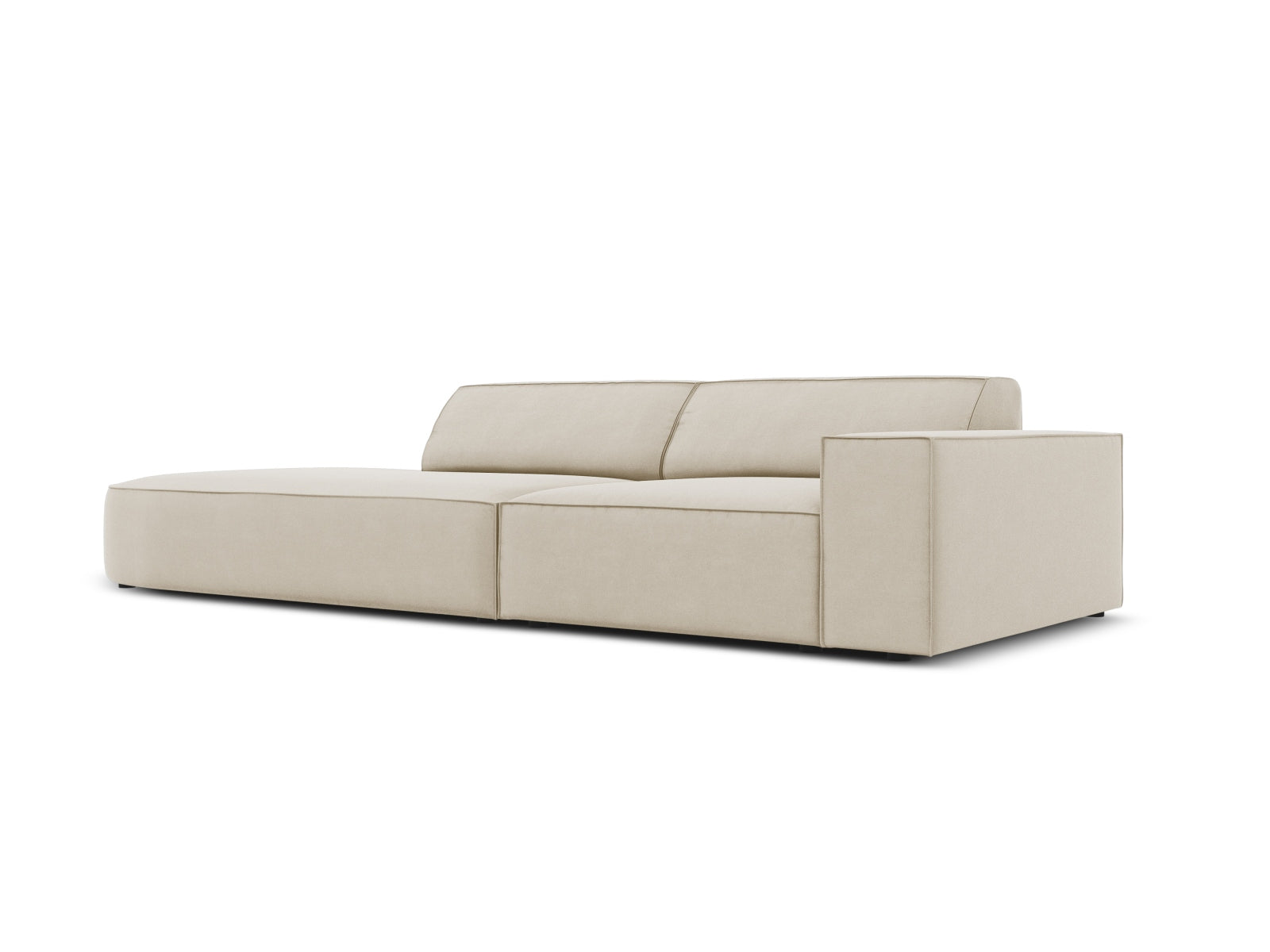 Jodie Velour modulares Sofa links 3 Sitzer in Dark Beige präsentiert im Onlineshop von KAQTU Design AG. L-Sofa links ist von Micadoni