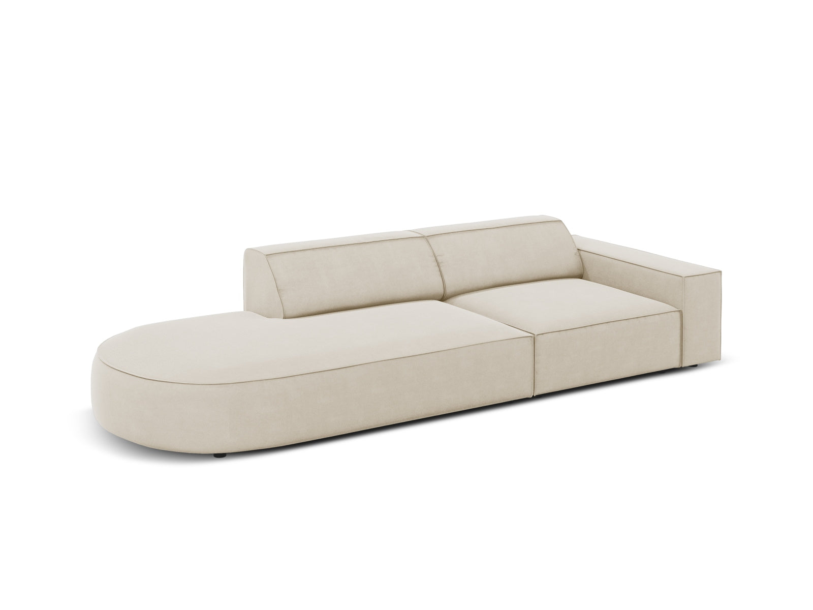 Jodie Velour modulares Sofa links 3 Sitzer in Dark Beige präsentiert im Onlineshop von KAQTU Design AG. L-Sofa links ist von Micadoni