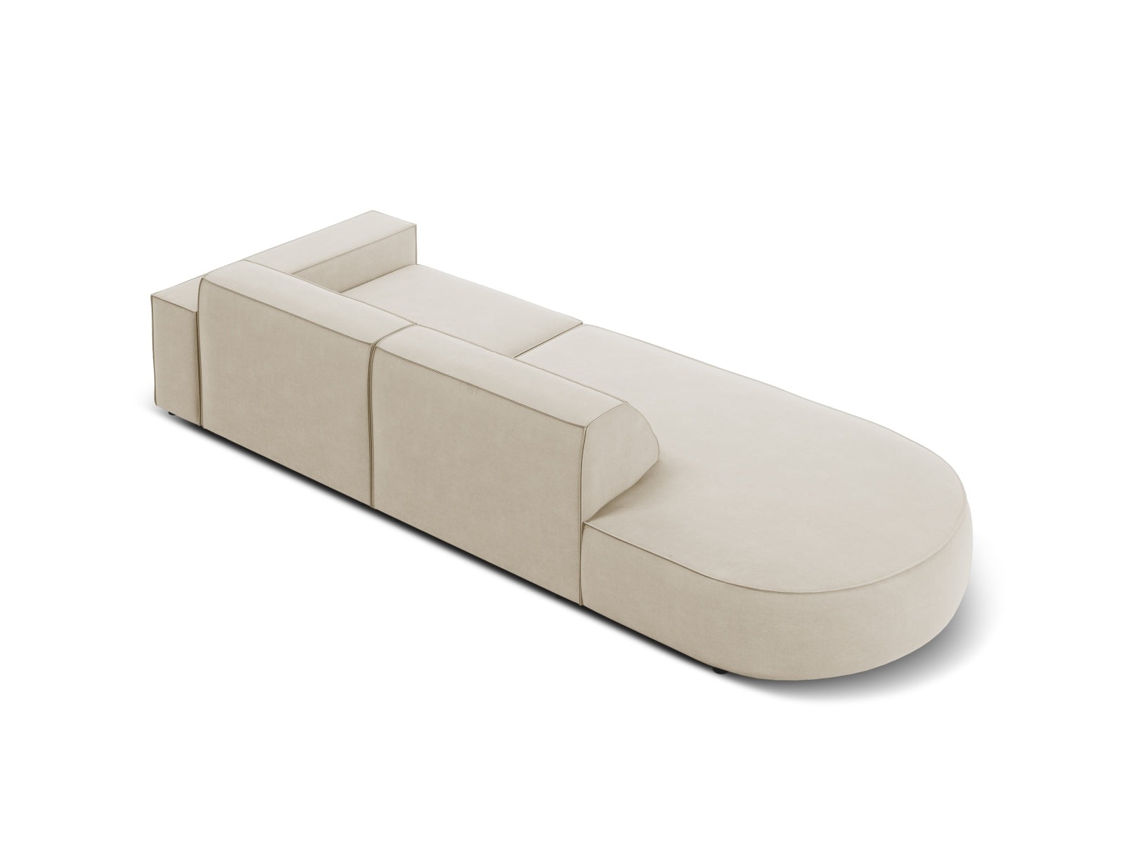 Jodie Velour modulares Sofa links 3 Sitzer in Dark Beige präsentiert im Onlineshop von KAQTU Design AG. L-Sofa links ist von Micadoni