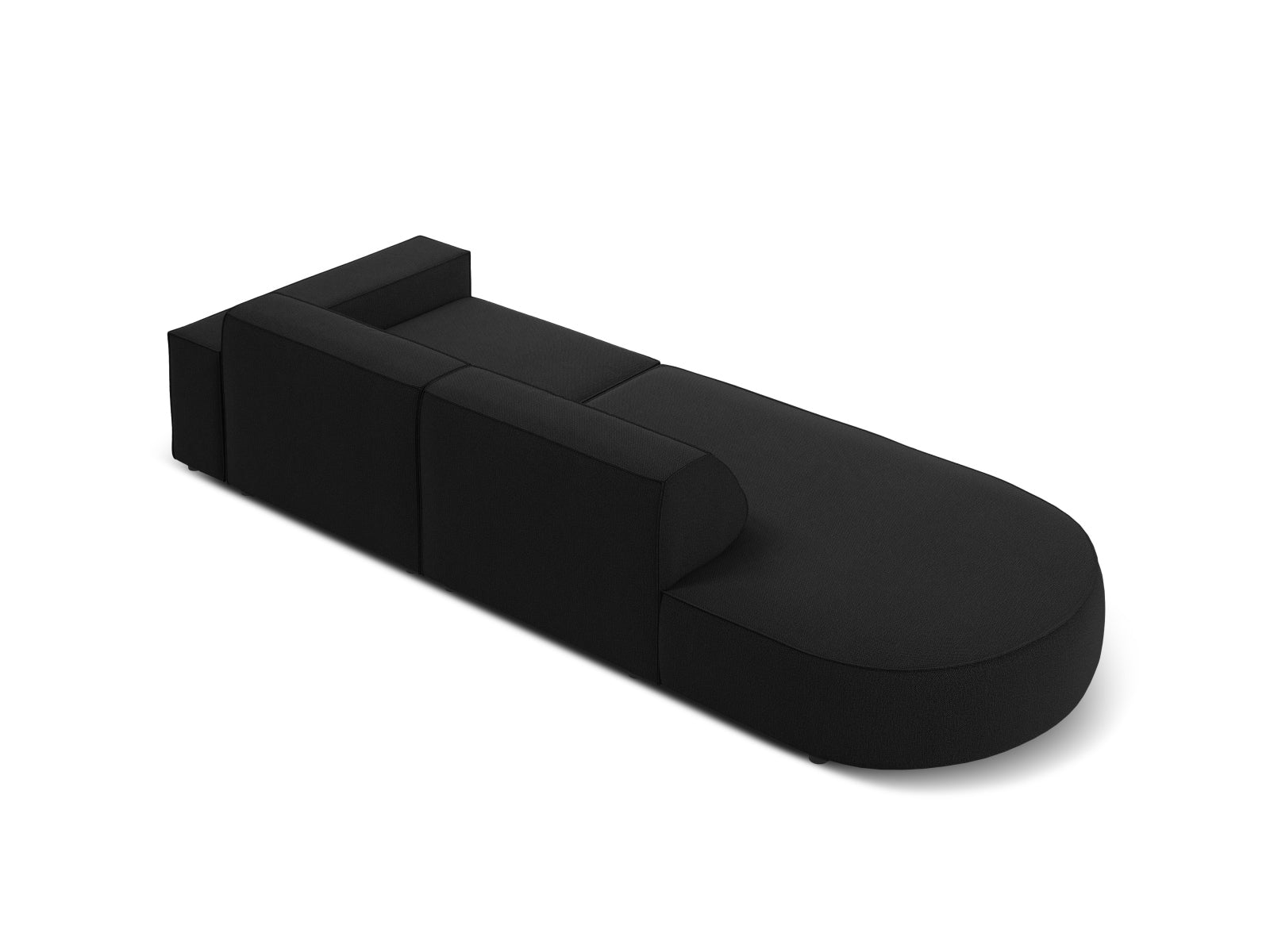 Jodie Modulares Sofa open links 3 Sitzer in Black präsentiert im Onlineshop von KAQTU Design AG. L-Sofa links ist von Micadoni