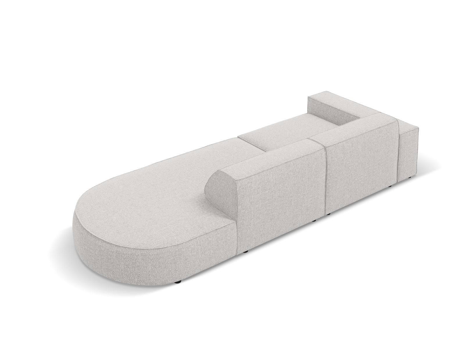 Jodie Modulares Sofa open rechts 3 Sitzer in Light Grey präsentiert im Onlineshop von KAQTU Design AG. L-Sofa rechts ist von Micadoni
