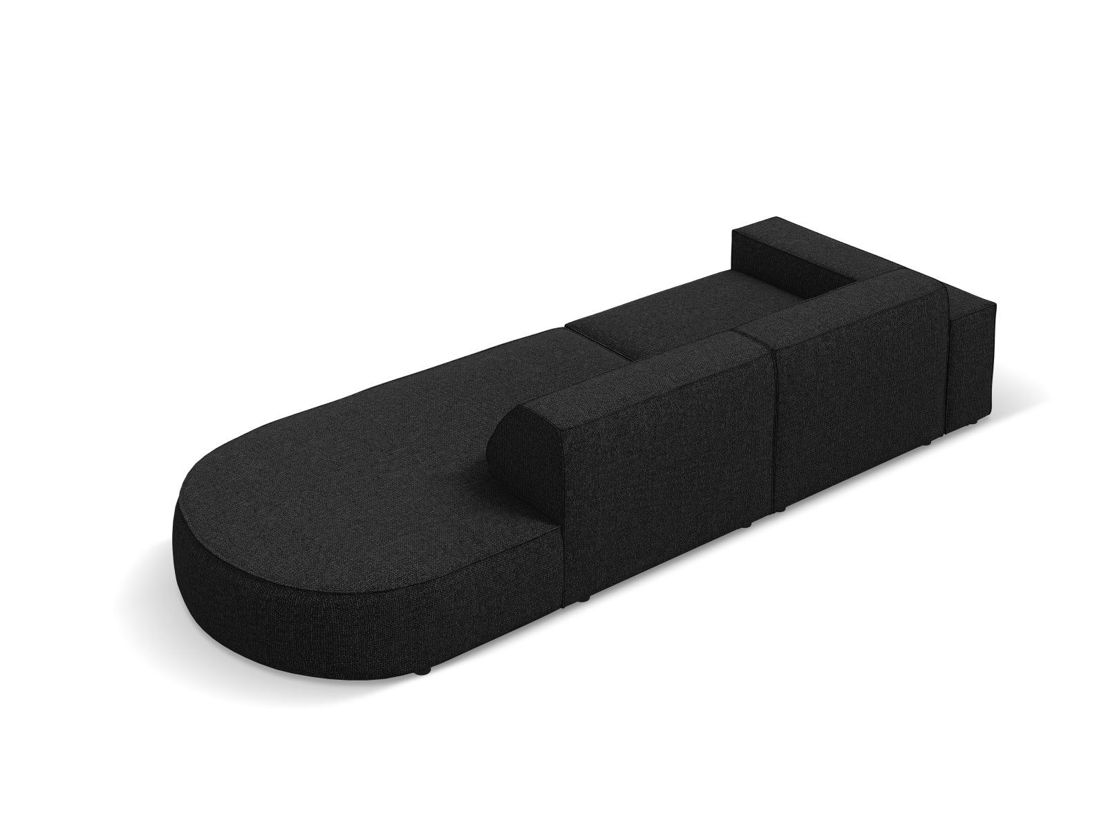 Jodie Modulares Sofa open rechts 3 Sitzer in Black präsentiert im Onlineshop von KAQTU Design AG. L-Sofa rechts ist von Micadoni