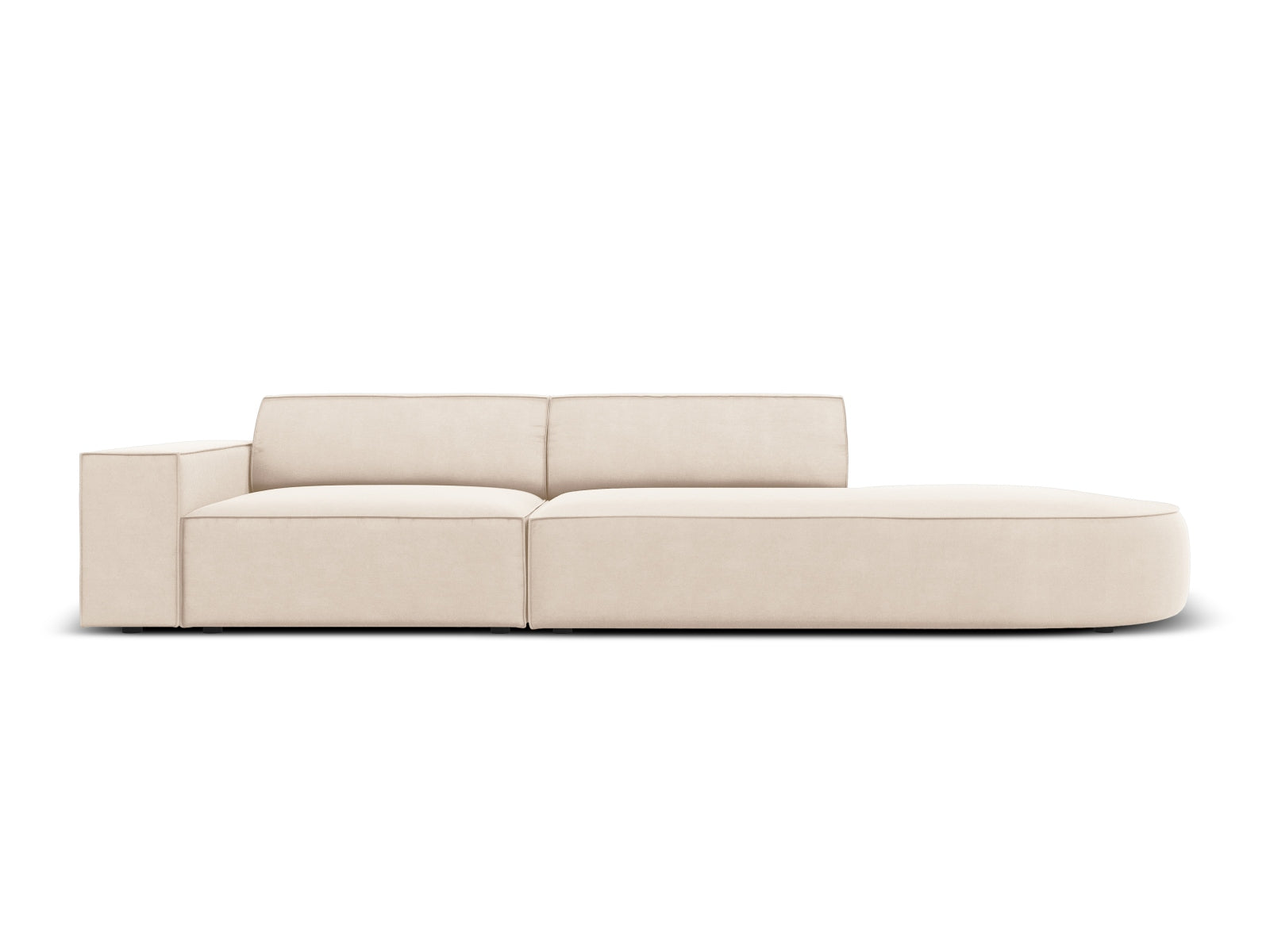 Jodie Velour modulares Sofa rechts 3 Sitzer in Light Beige präsentiert im Onlineshop von KAQTU Design AG. L-Sofa rechts ist von Micadoni