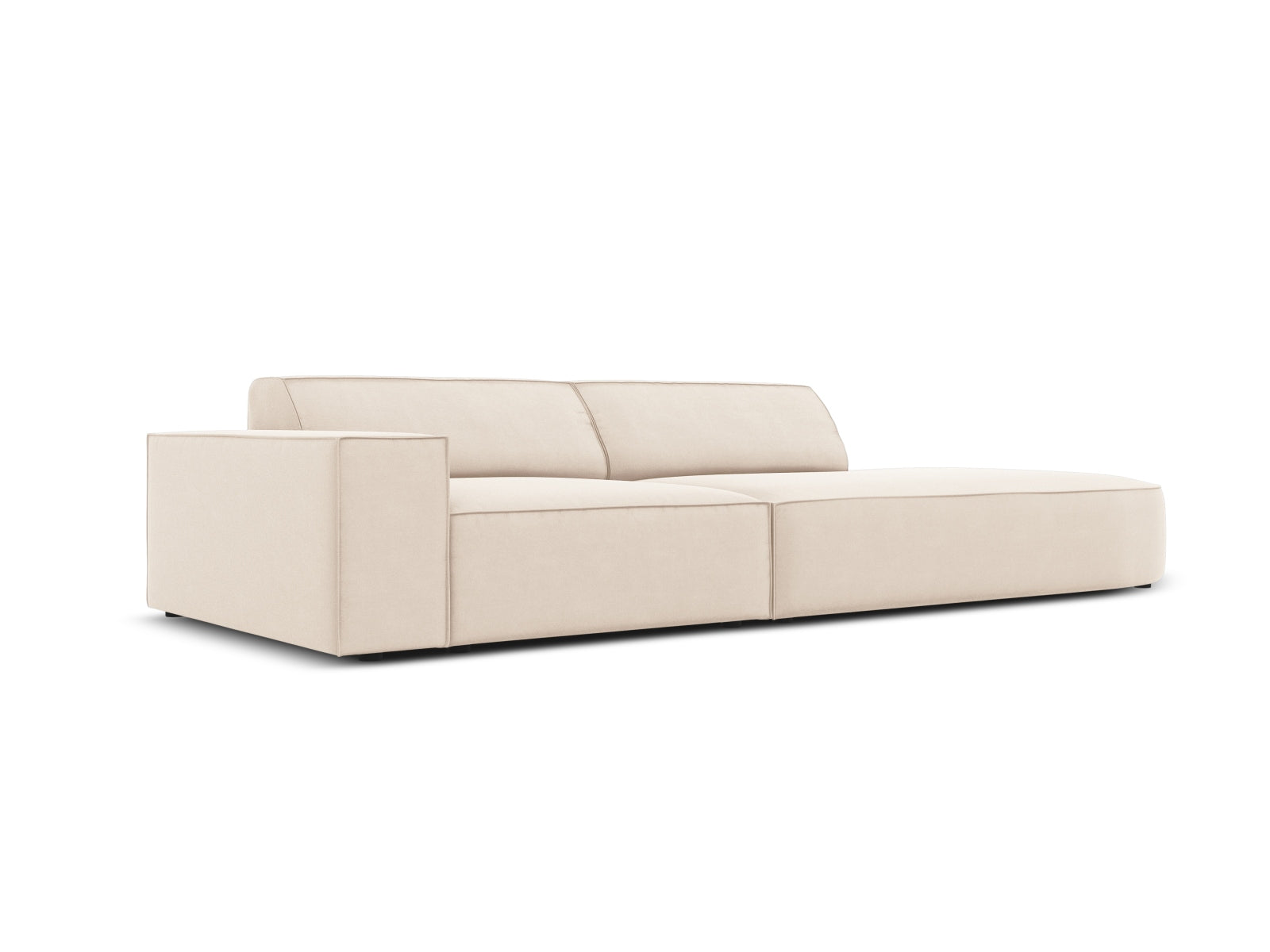 Jodie Velour modulares Sofa rechts 3 Sitzer in Light Beige präsentiert im Onlineshop von KAQTU Design AG. L-Sofa rechts ist von Micadoni