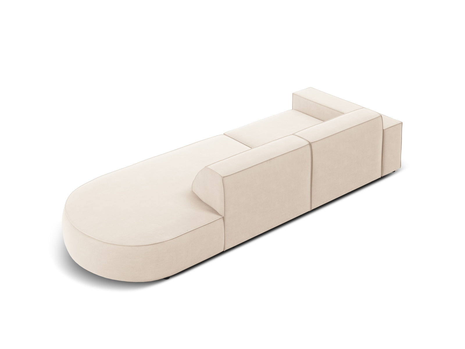 Jodie Velour modulares Sofa rechts 3 Sitzer in Light Beige präsentiert im Onlineshop von KAQTU Design AG. L-Sofa rechts ist von Micadoni