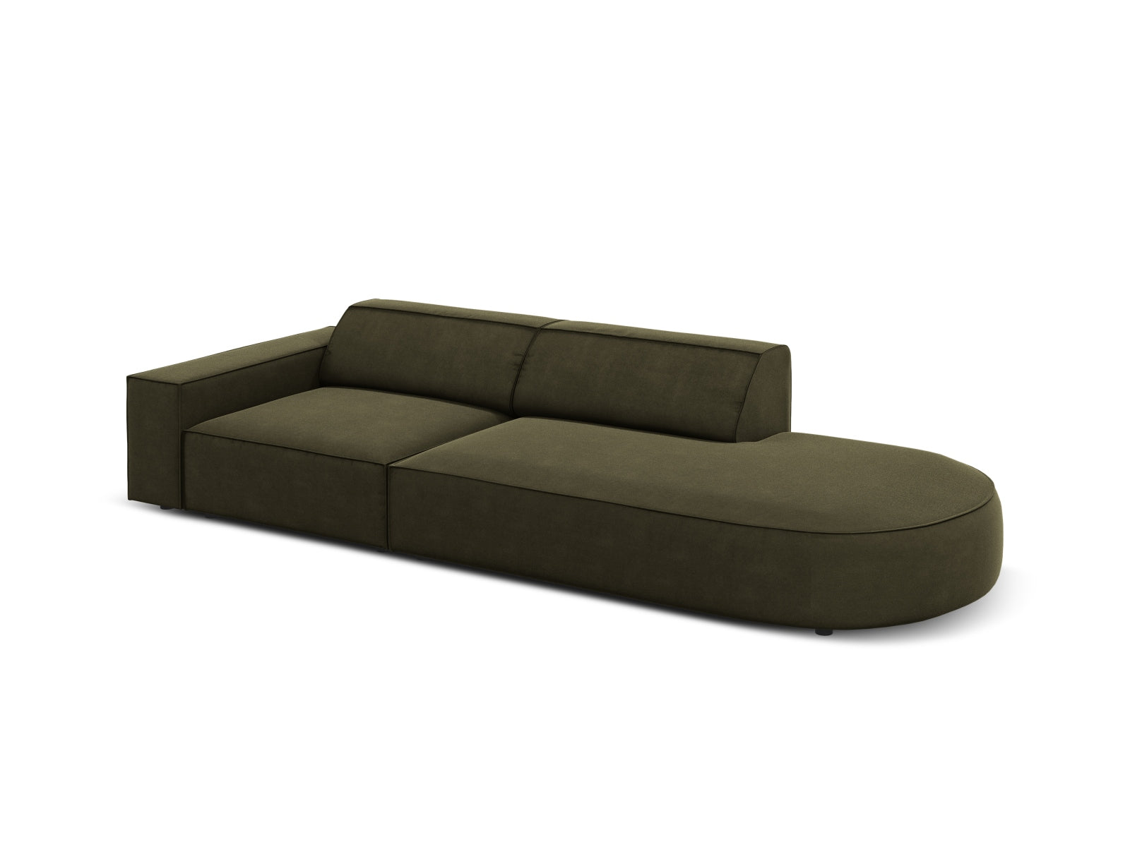 Jodie Velour modulares Sofa rechts 3 Sitzer in Green präsentiert im Onlineshop von KAQTU Design AG. L-Sofa rechts ist von Micadoni