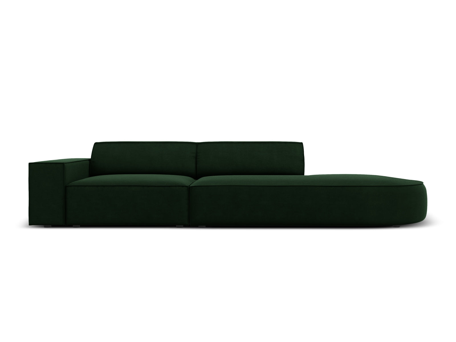 Jodie Velour modulares Sofa rechts 3 Sitzer in Bottle Green präsentiert im Onlineshop von KAQTU Design AG. L-Sofa rechts ist von Micadoni