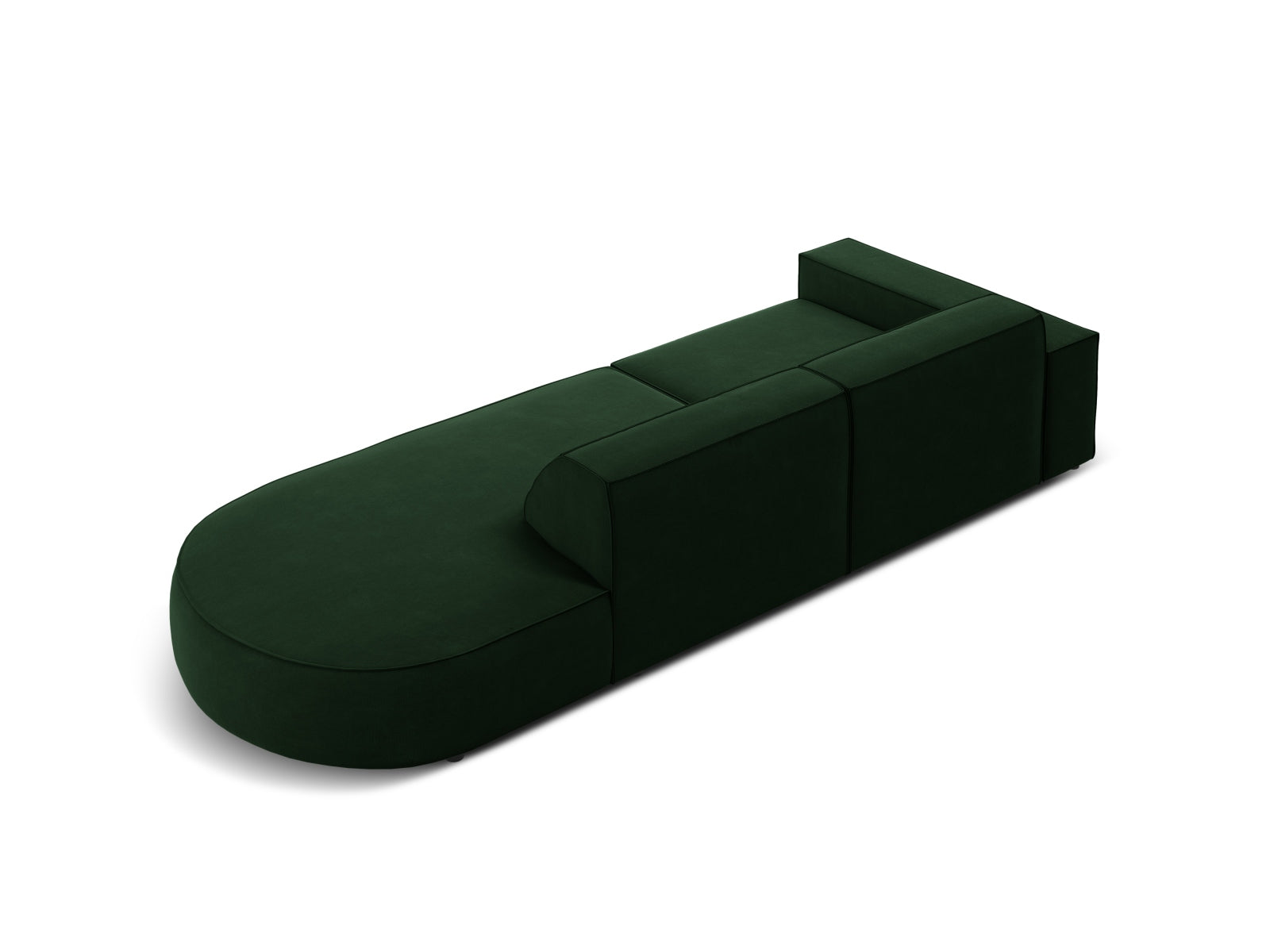 Jodie Velour modulares Sofa rechts 3 Sitzer in Bottle Green präsentiert im Onlineshop von KAQTU Design AG. L-Sofa rechts ist von Micadoni