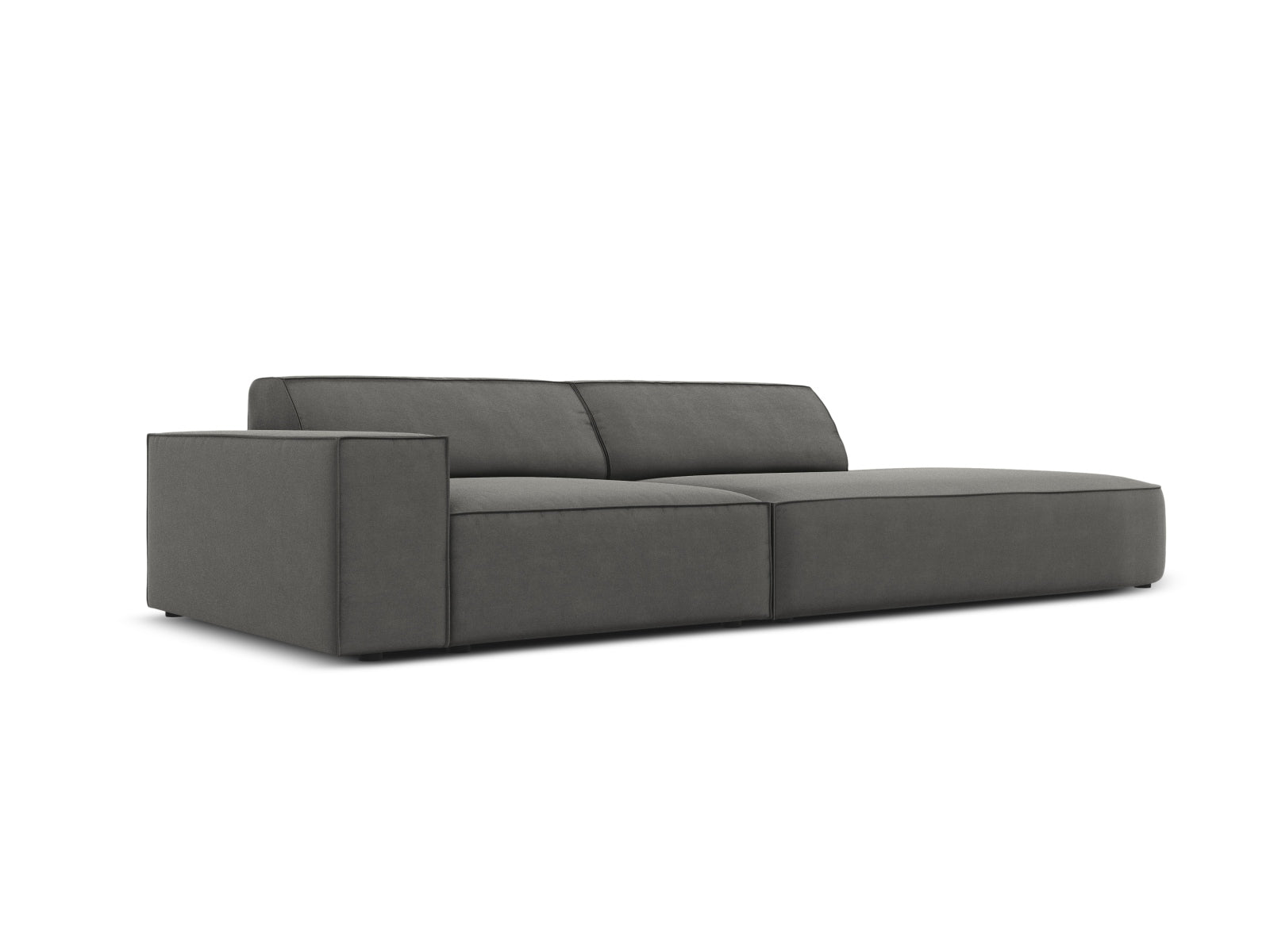 Jodie Velour modulares Sofa rechts 3 Sitzer in Light Grey präsentiert im Onlineshop von KAQTU Design AG. L-Sofa rechts ist von Micadoni