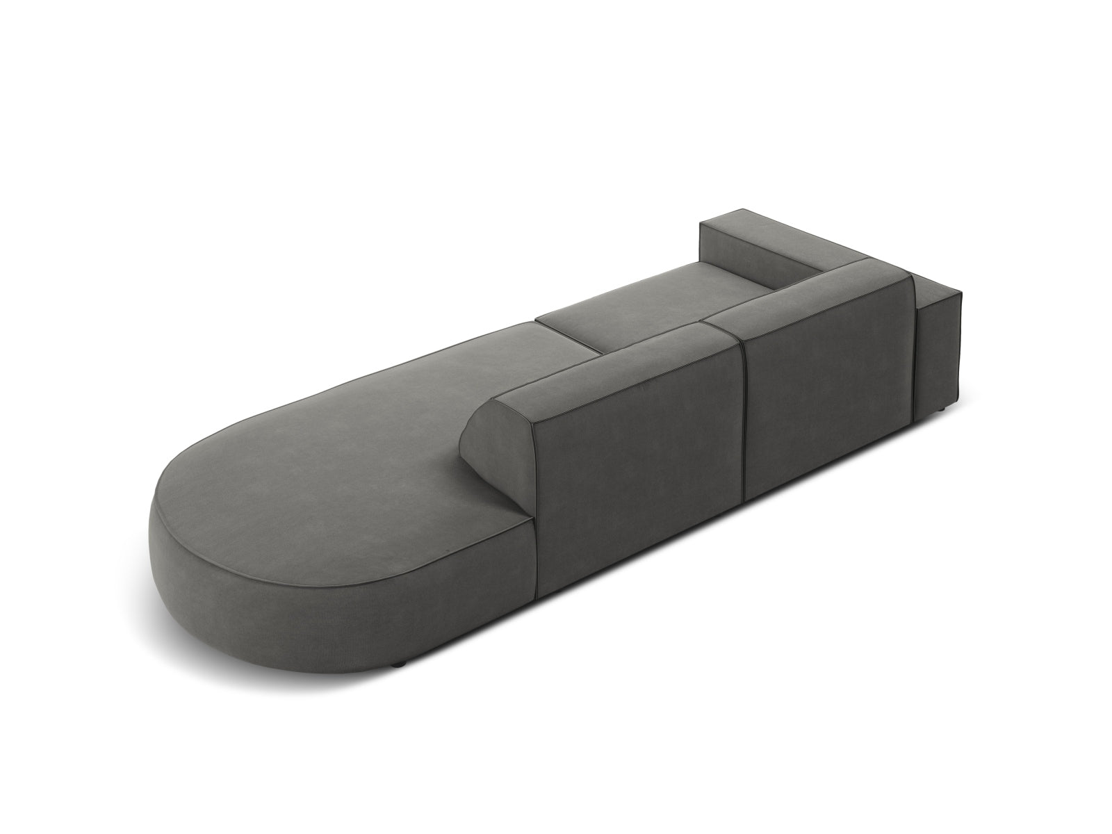 Jodie Velour modulares Sofa rechts 3 Sitzer in Light Grey präsentiert im Onlineshop von KAQTU Design AG. L-Sofa rechts ist von Micadoni