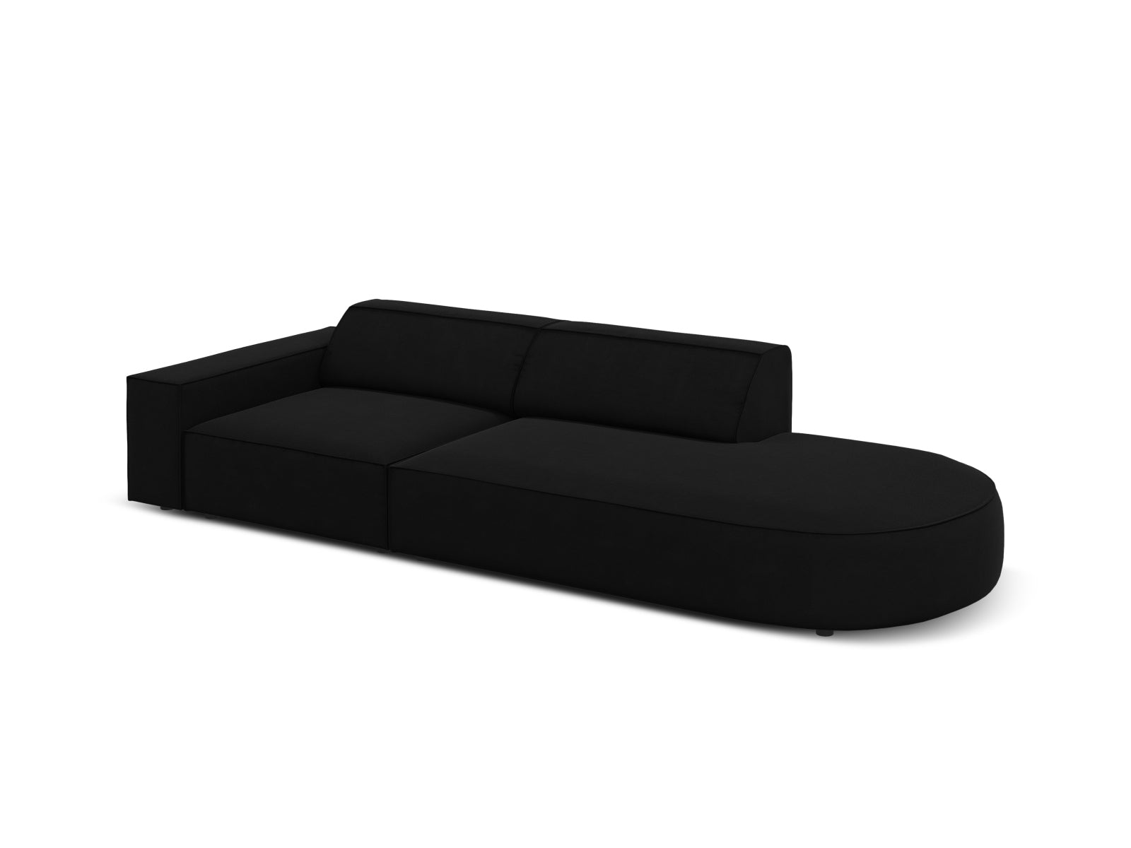 Jodie Velour modulares Sofa rechts 3 Sitzer in Black präsentiert im Onlineshop von KAQTU Design AG. L-Sofa rechts ist von Micadoni
