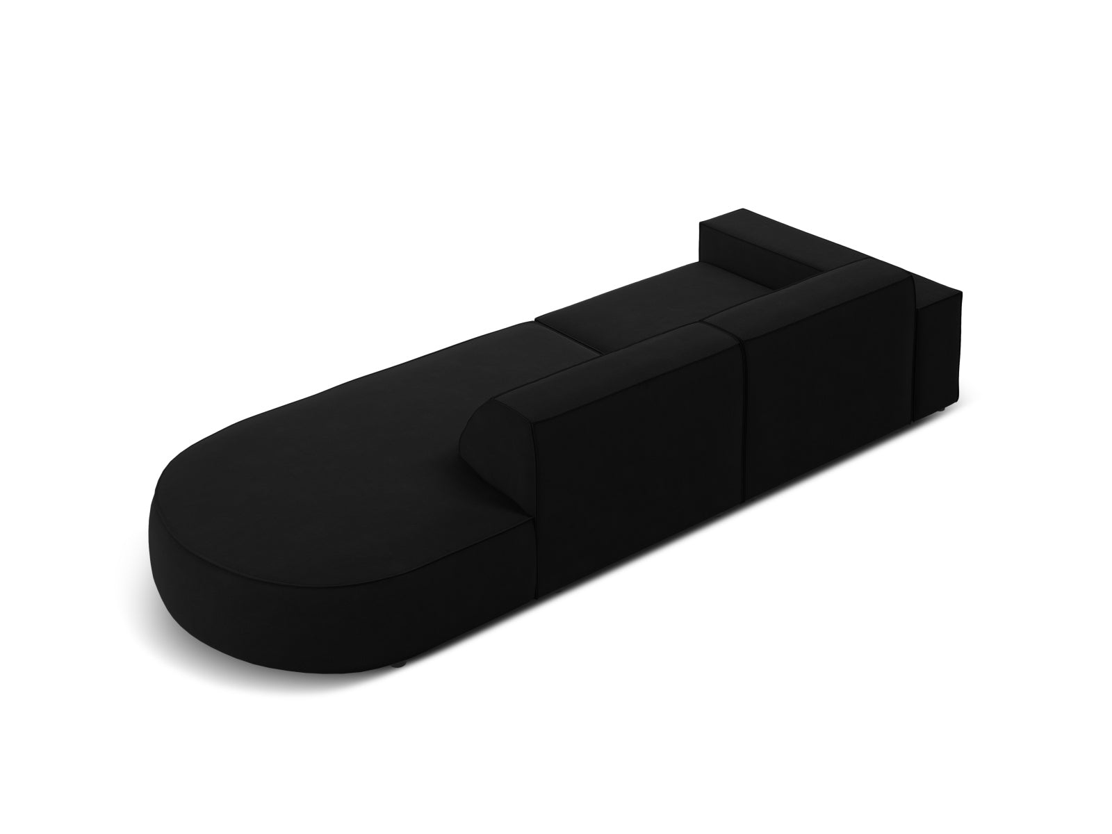 Jodie Velour modulares Sofa rechts 3 Sitzer in Black präsentiert im Onlineshop von KAQTU Design AG. L-Sofa rechts ist von Micadoni