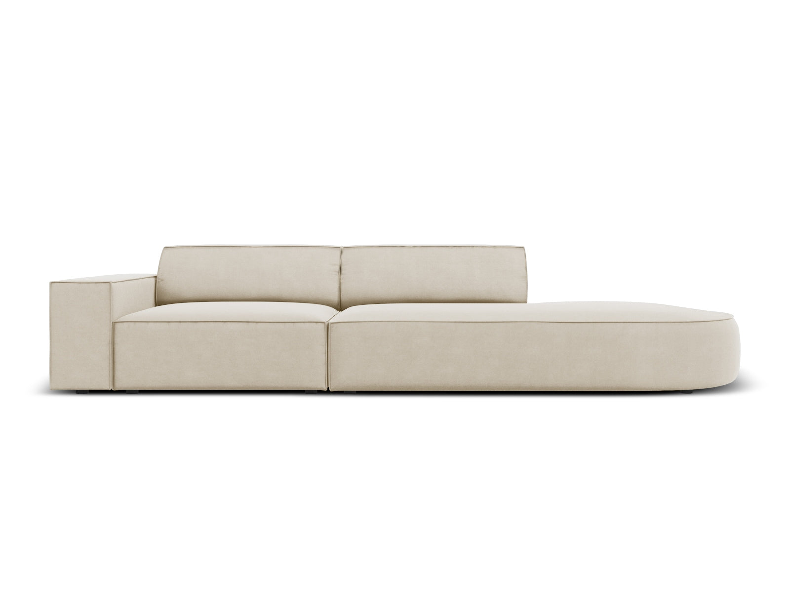 Jodie Velour modulares Sofa rechts 3 Sitzer in Dark Beige präsentiert im Onlineshop von KAQTU Design AG. L-Sofa rechts ist von Micadoni