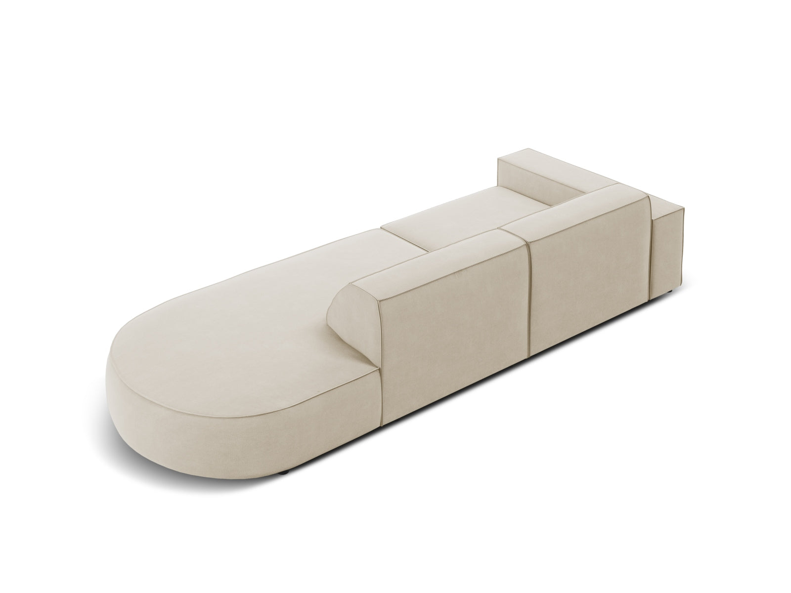 Jodie Velour modulares Sofa rechts 3 Sitzer in Dark Beige präsentiert im Onlineshop von KAQTU Design AG. L-Sofa rechts ist von Micadoni