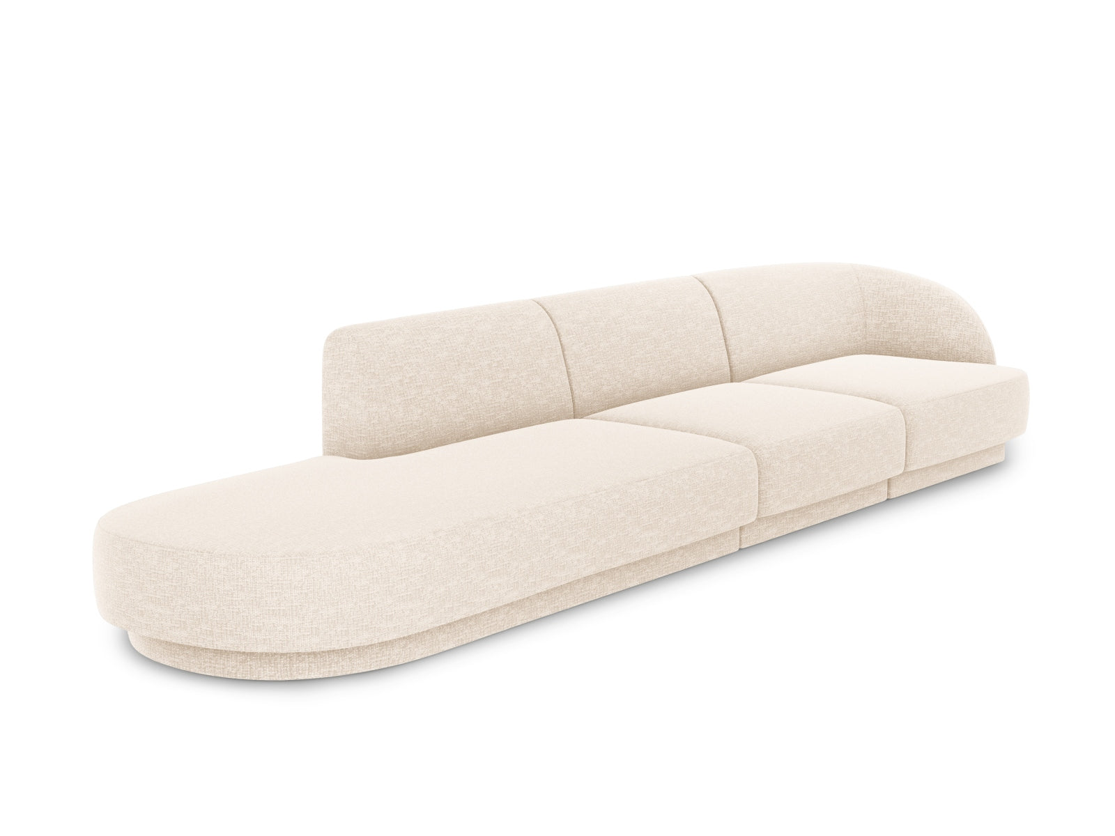 Miley Sofa links 4 Sitzer in Light Beige präsentiert im Onlineshop von KAQTU Design AG. L-Sofa links ist von Micadoni