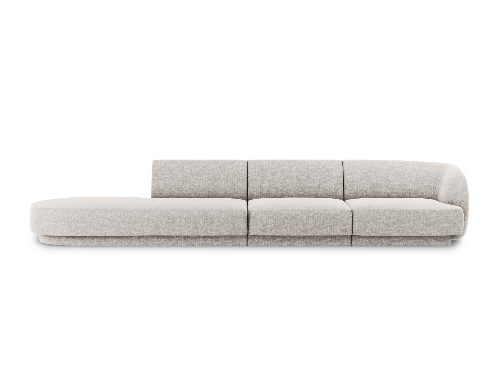 Miley Sofa links 4 Sitzer in Silver präsentiert im Onlineshop von KAQTU Design AG. L-Sofa links ist von Micadoni