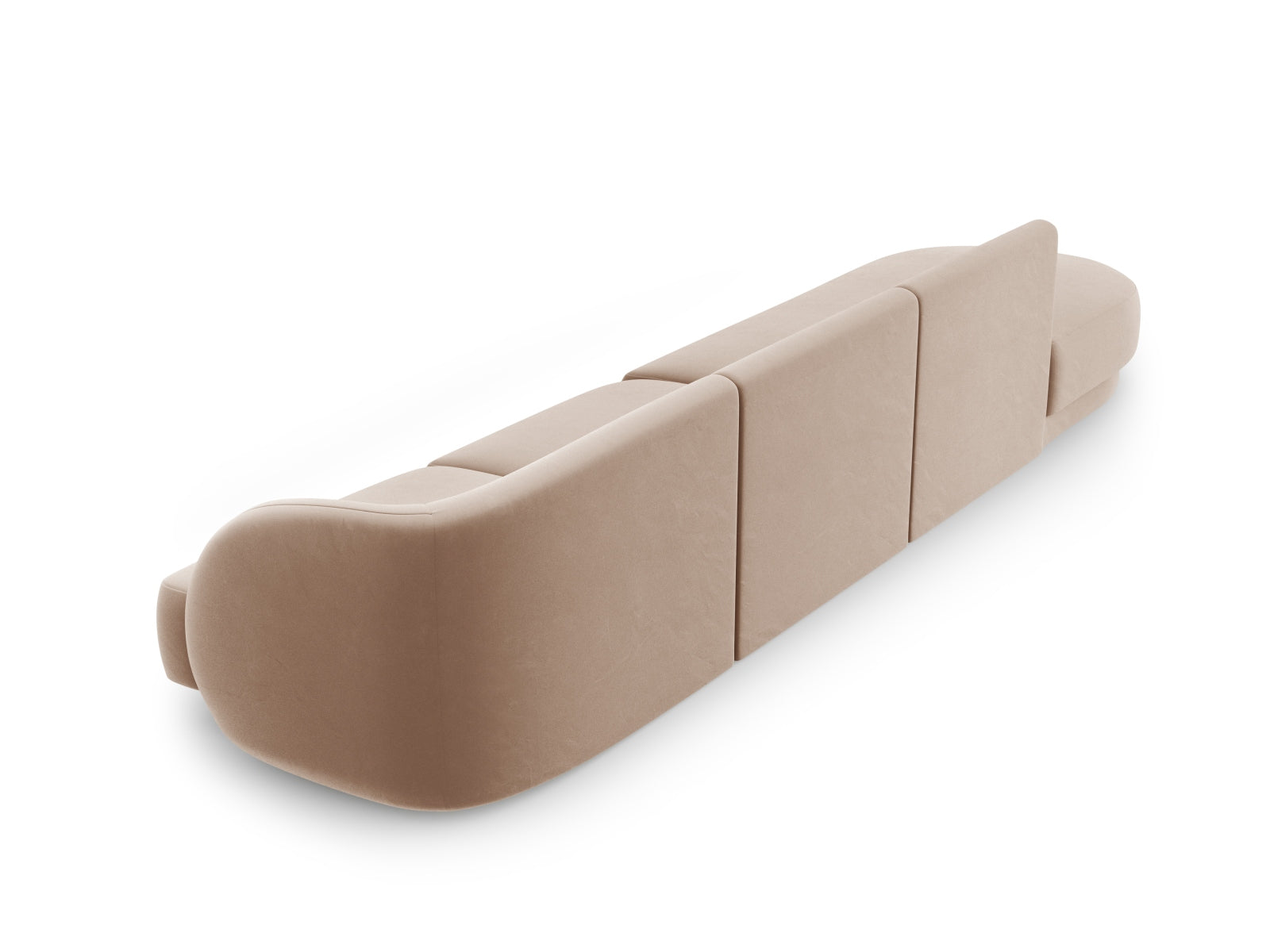 Miley Velour Sofa links 4 Sitzer in Cappuccino präsentiert im Onlineshop von KAQTU Design AG. L-Sofa links ist von Micadoni
