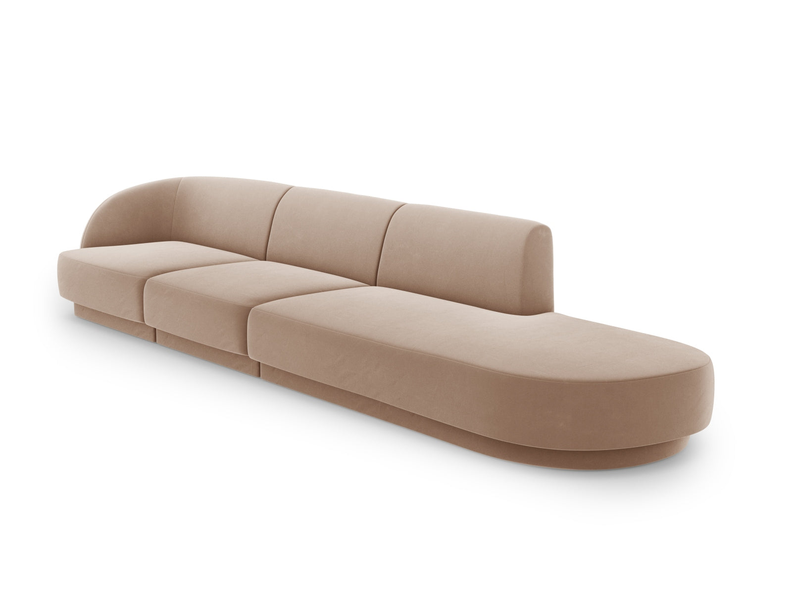 Miley Velour Sofa rechts 4 Sitzer in Cappuccino präsentiert im Onlineshop von KAQTU Design AG. L-Sofa rechts ist von Micadoni