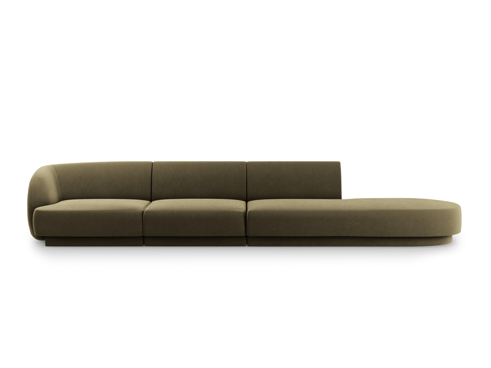 Miley Velour Sofa rechts 4 Sitzer in Green-Bluvel präsentiert im Onlineshop von KAQTU Design AG. L-Sofa rechts ist von Micadoni