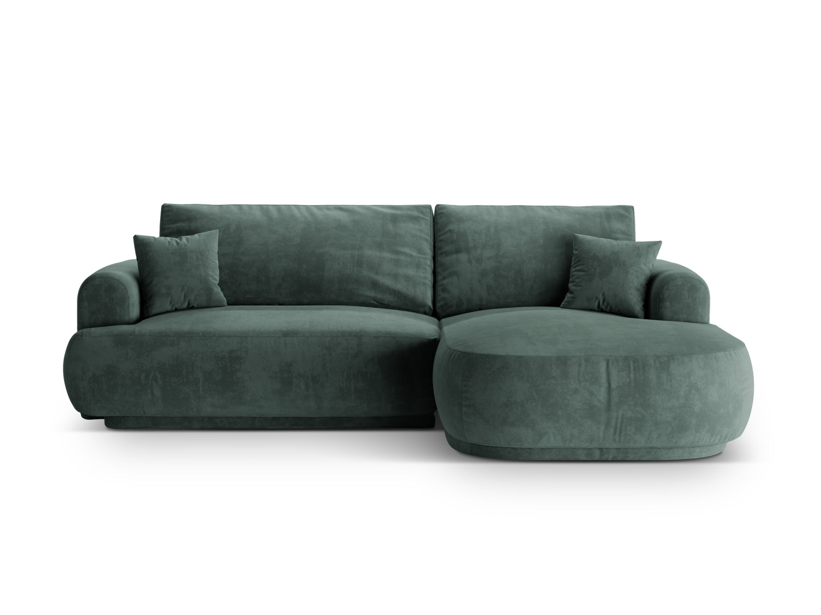 Ella Velour Modular Ecksofa rechts mit Schlaffunktion und Stauraum 5 Sitzer in Petrol präsentiert im Onlineshop von KAQTU Design AG. Ecksofa rechts ist von Micadoni