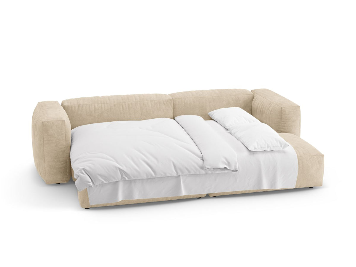 4-Sitzer Ecksofa rechts mit Schlaffunktion Martina in Light Beige-Vogue präsentiert im Onlineshop von KAQTU Design AG. Bettsofa rechts ist von Micadoni
