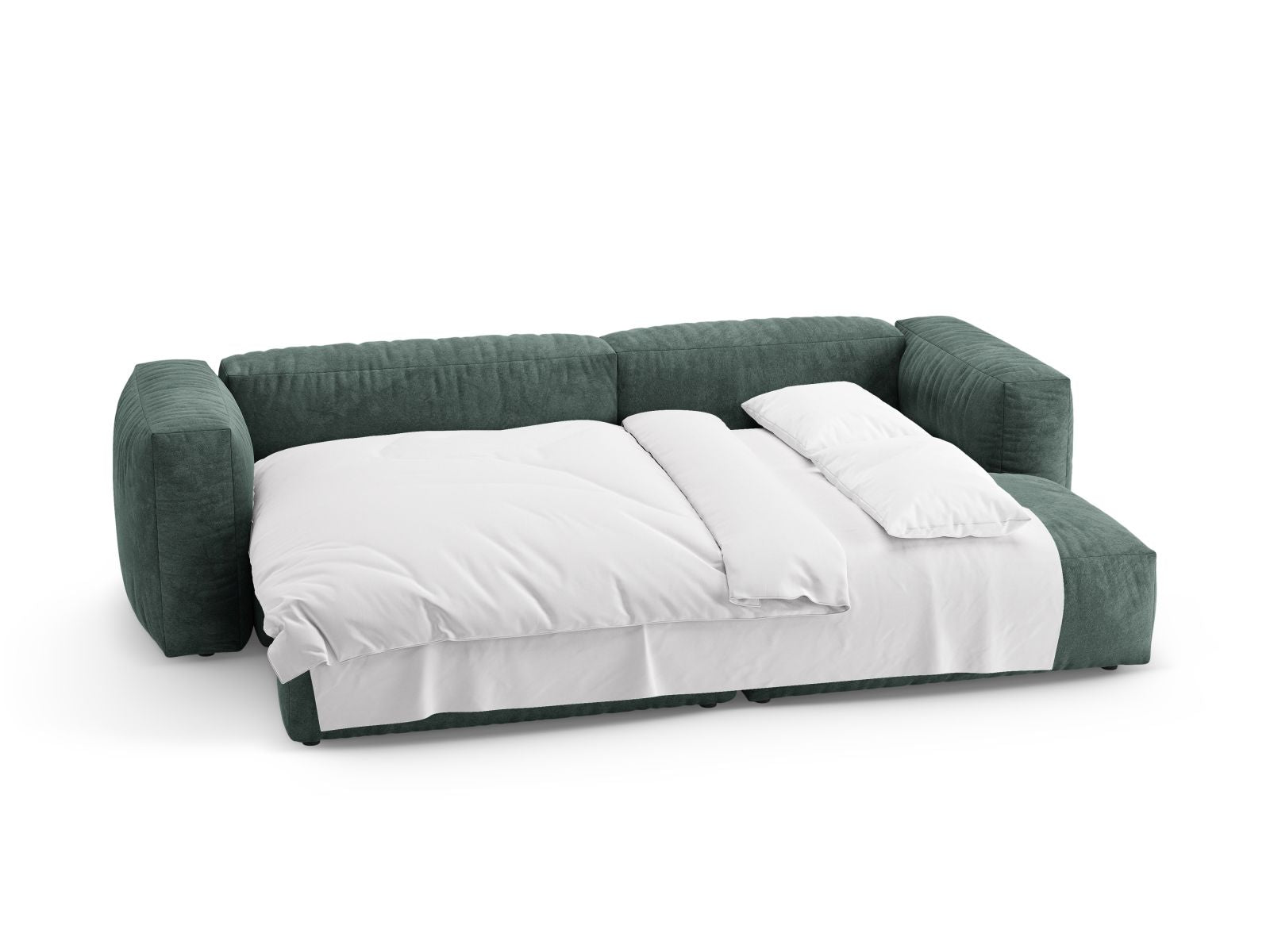 Stylisches 4-Sitzer Ecksofa Martina in Petrol-Vogue, rechtsseitig, perfekt für entspannte Stunden und als komfortable Schlafgelegenheit.