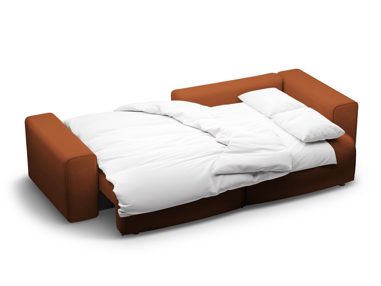 Modernes 3-Sitzer Ecksofa Victor in elegantem Brick-Moly, rechtsseitig, vereint Komfort mit einer Schlaffunktion und cleverem Stauraum.